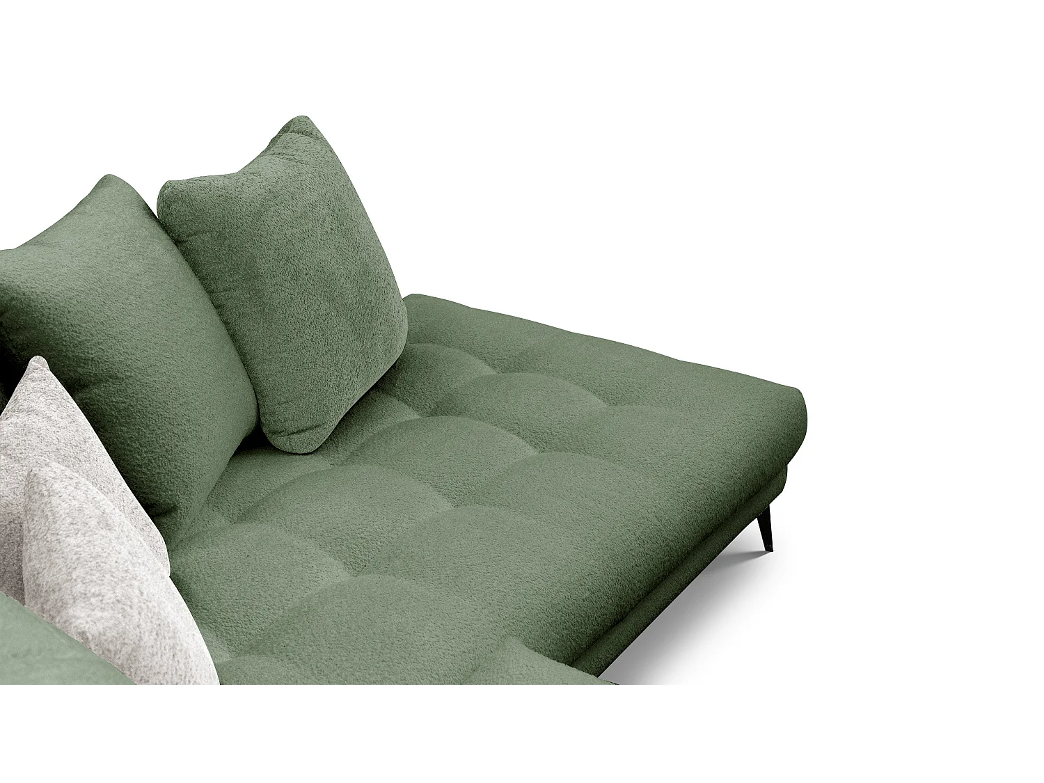 Canapé d'angle 5 places CALME, tissu olive