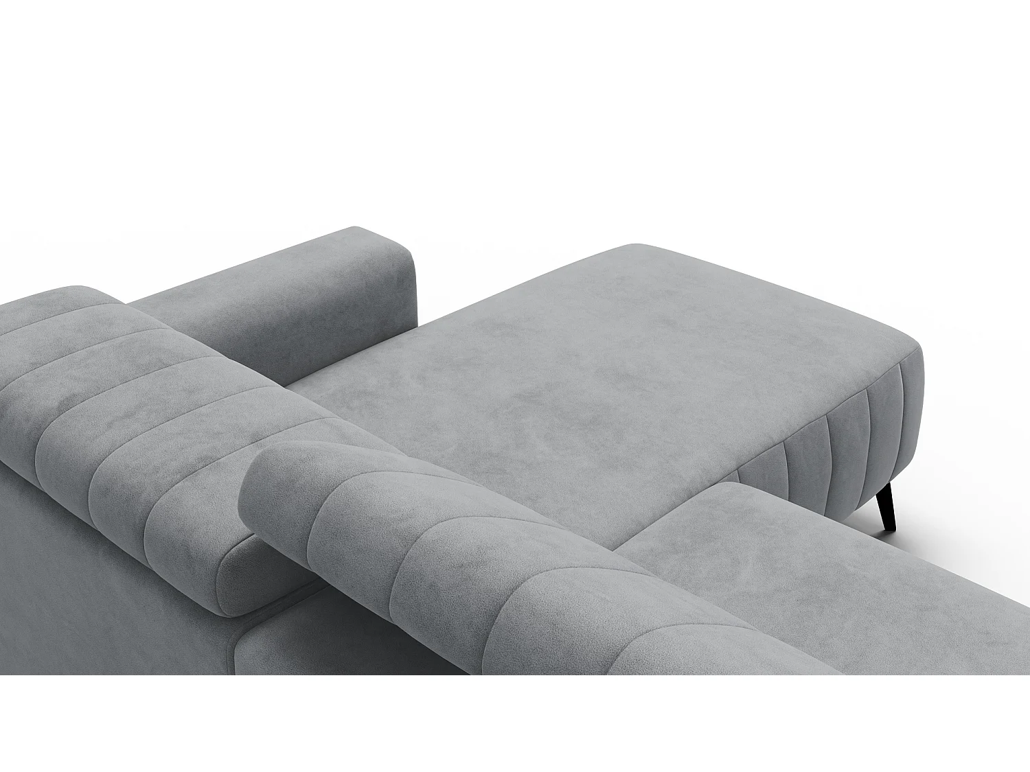 Canapé d'angle 4 places NORDEL, tissu gris