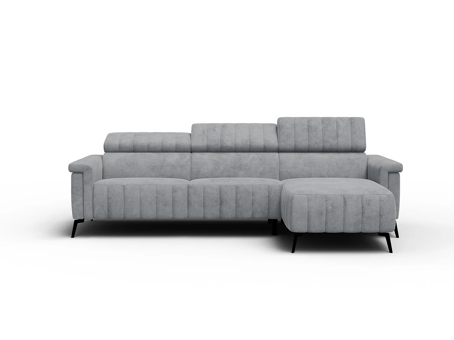 Canapé d'angle 4 places NORDEL, tissu gris