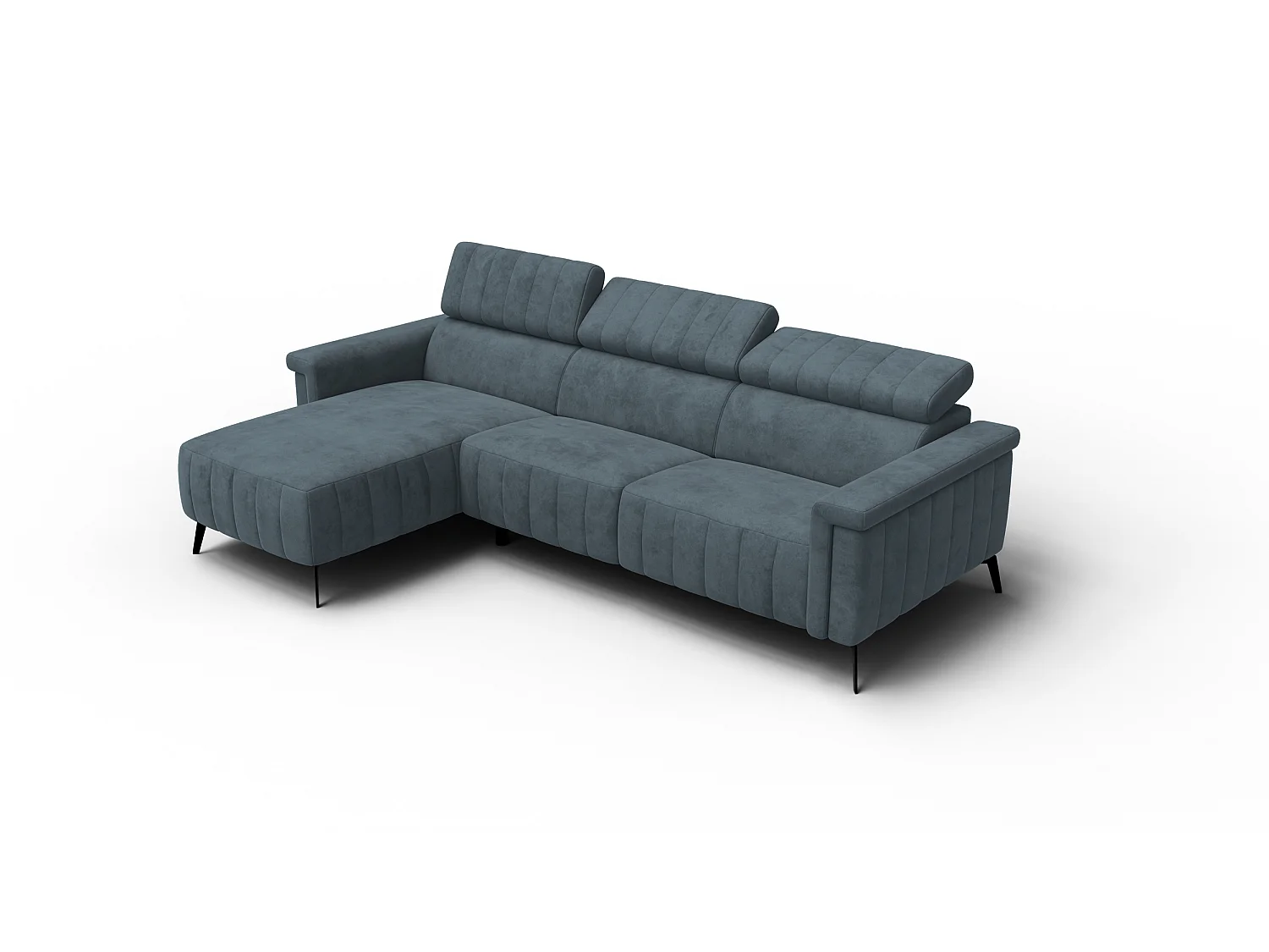 Ecksofa 4-Sitzer NORDEL, blaugrau