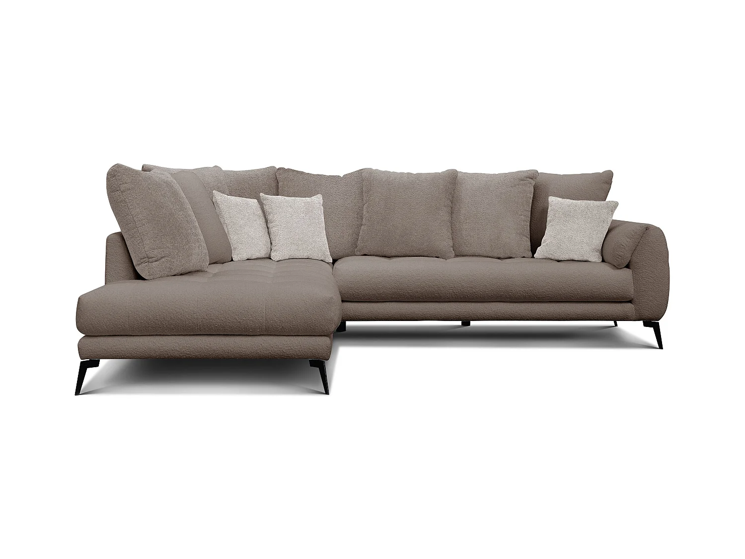 Canapé d'angle 5 places CALME, tissu beige