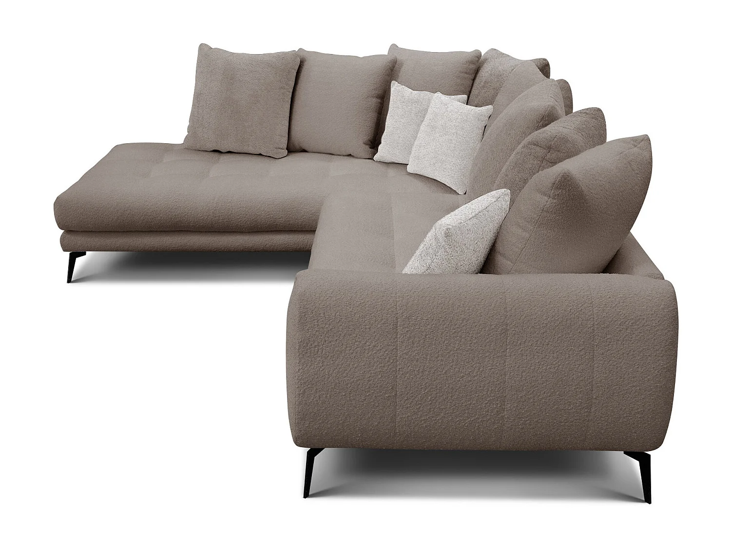 Canapé d'angle 5 places CALME, tissu beige