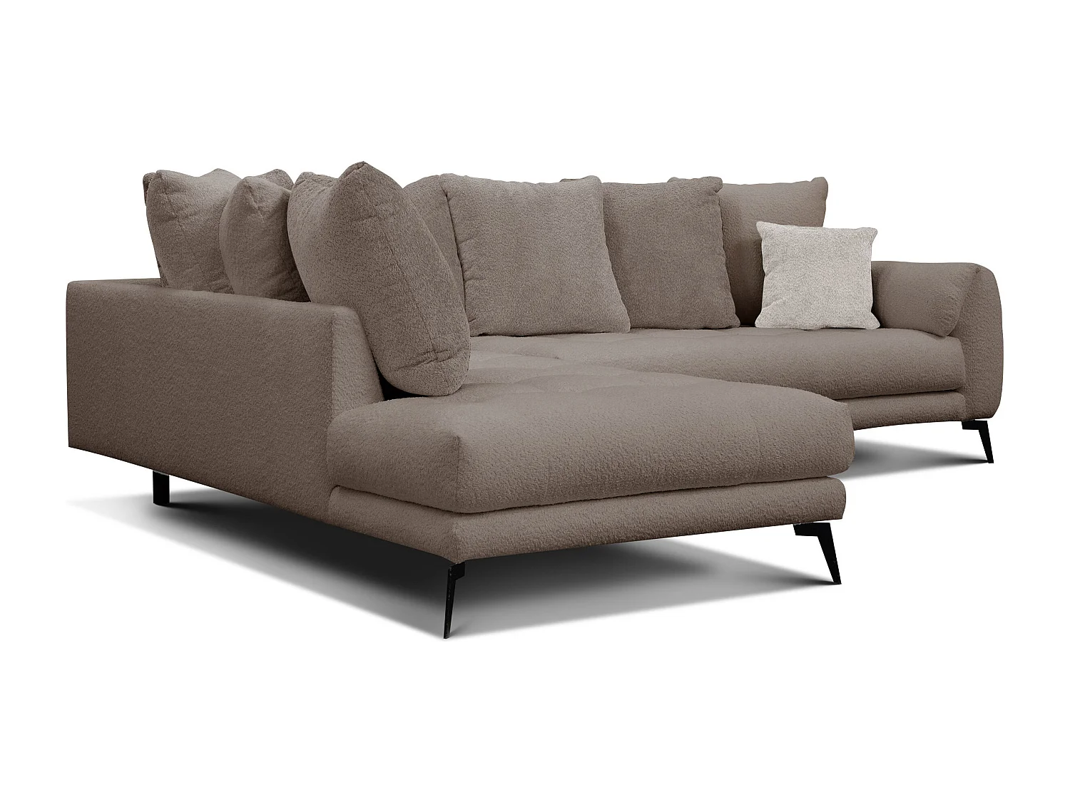 Canapé d'angle 5 places CALME, tissu beige