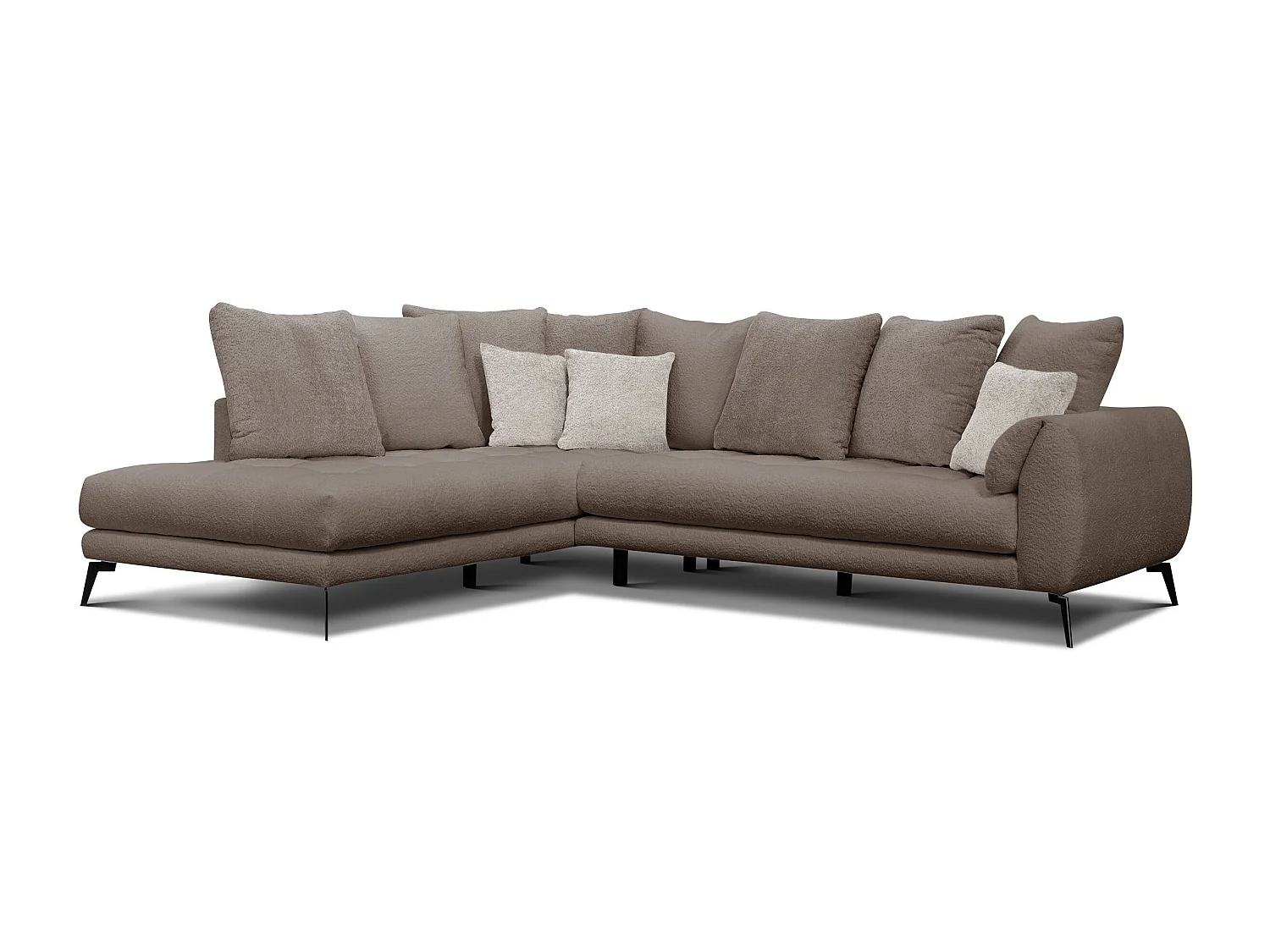 Canapé d'angle 5 places CALME, tissu beige