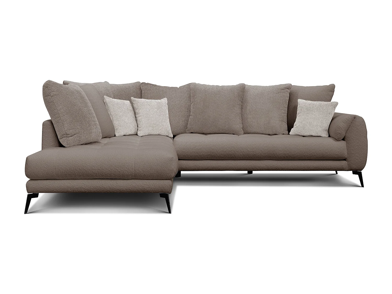 Canapé d'angle 5 places CALME, tissu beige