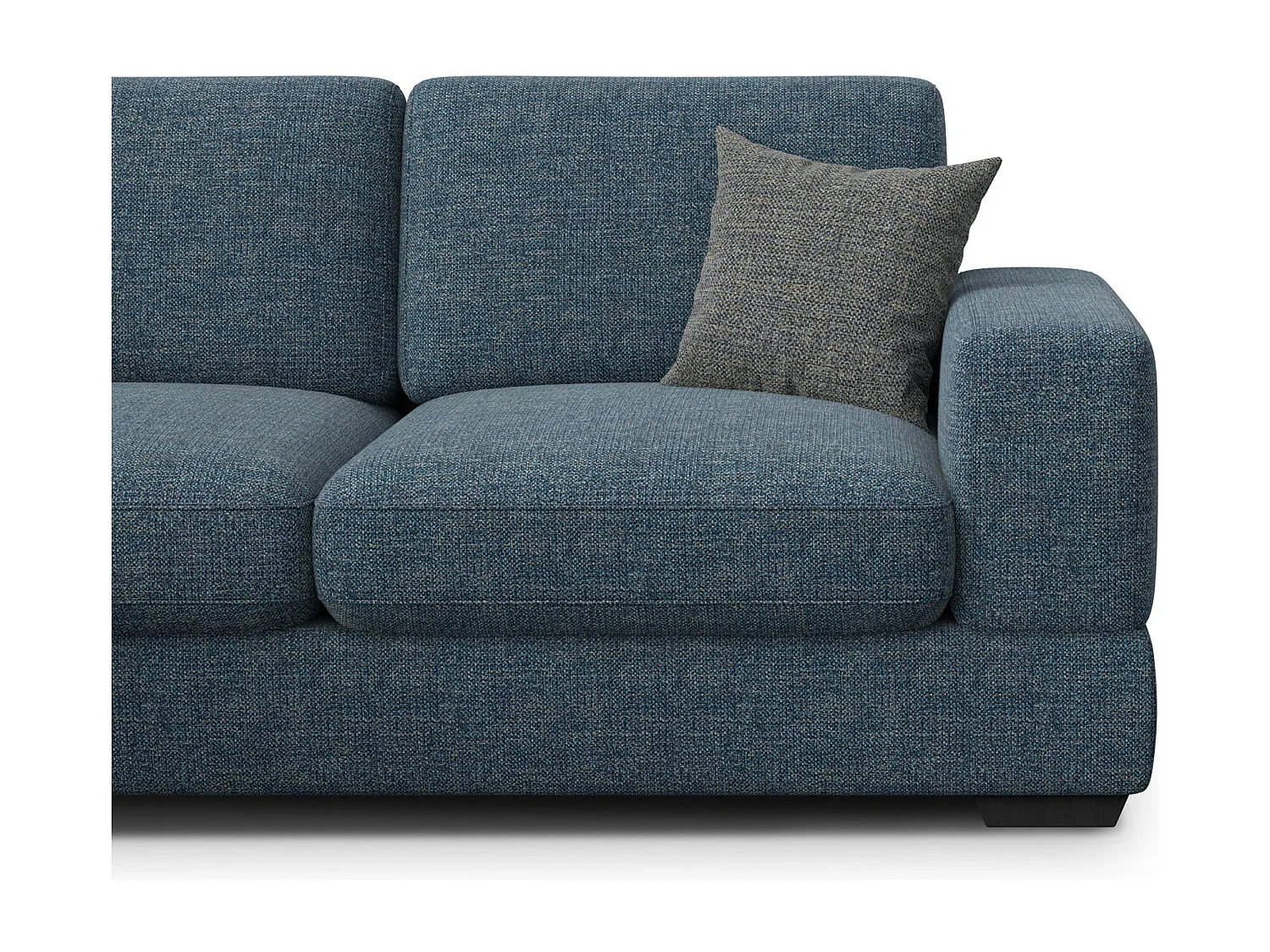 Canapé d'angle gauche 5 places OTTO, tissu bleu marine