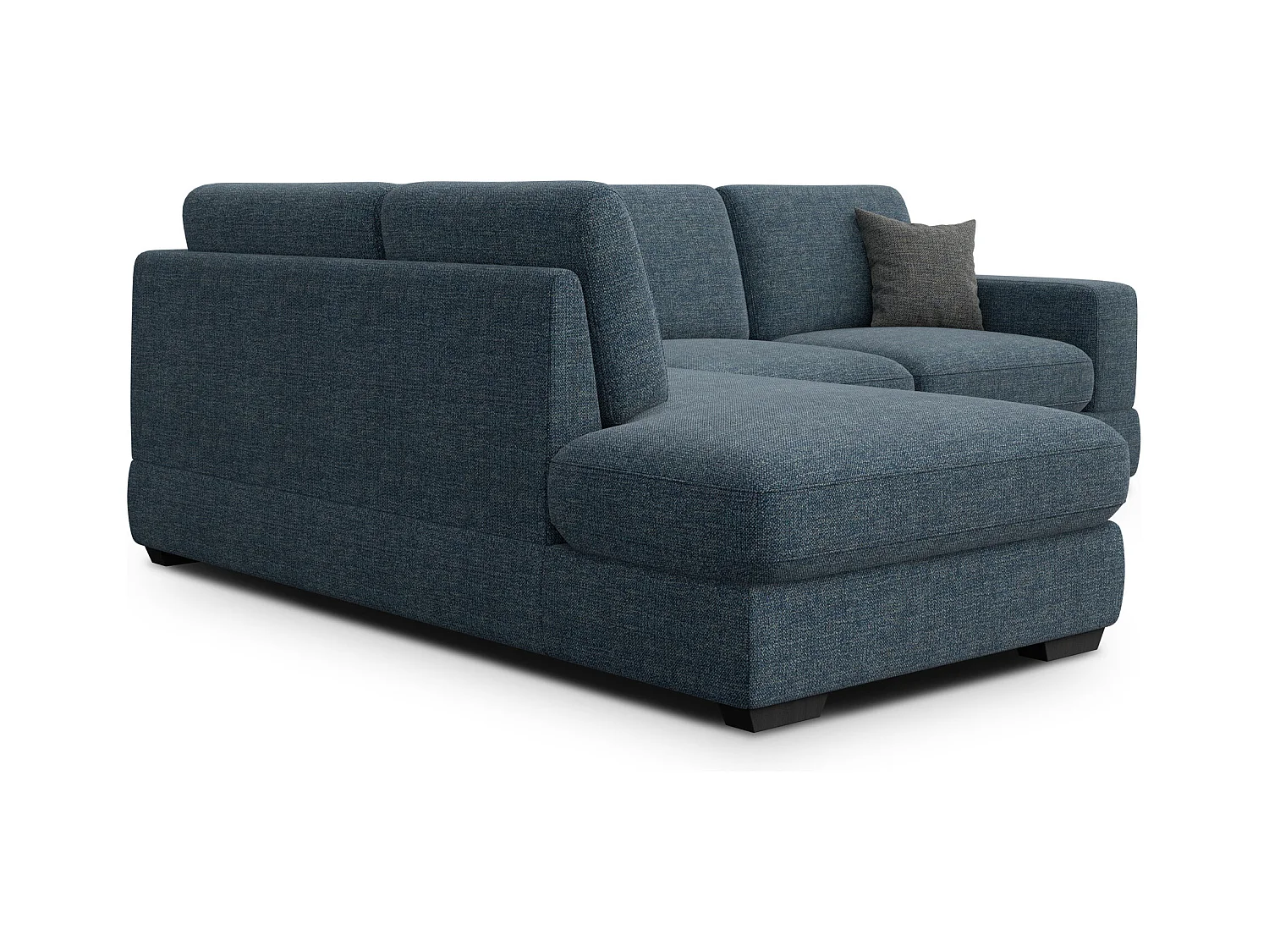 Canapé d'angle gauche 5 places OTTO, tissu bleu marine