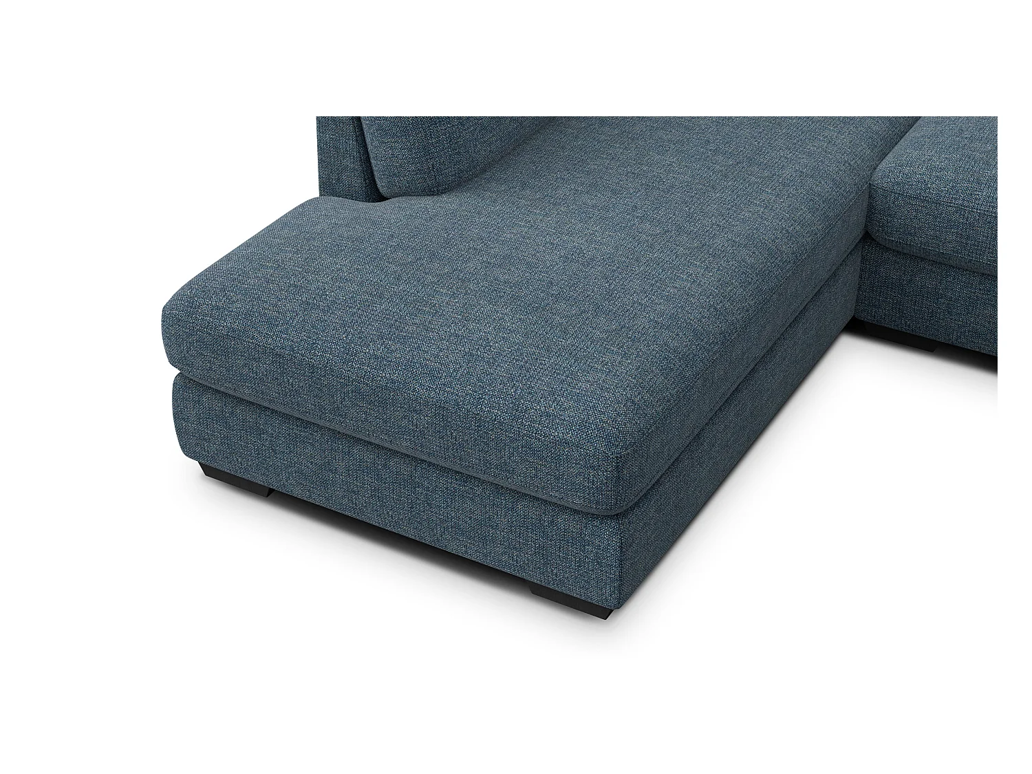 Canapé d'angle gauche 5 places OTTO, tissu bleu marine