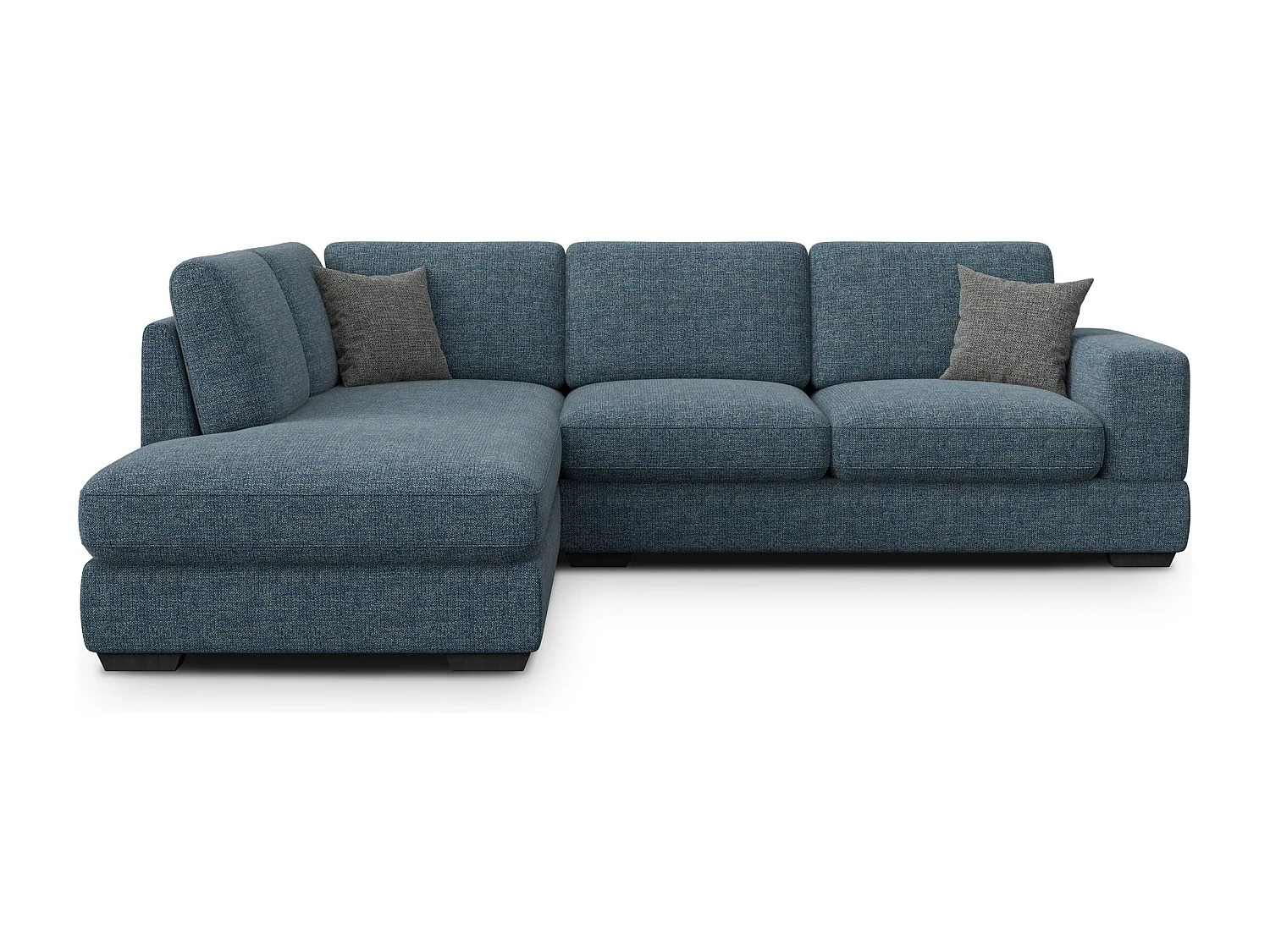 Canapé d'angle gauche 5 places OTTO, tissu bleu marine