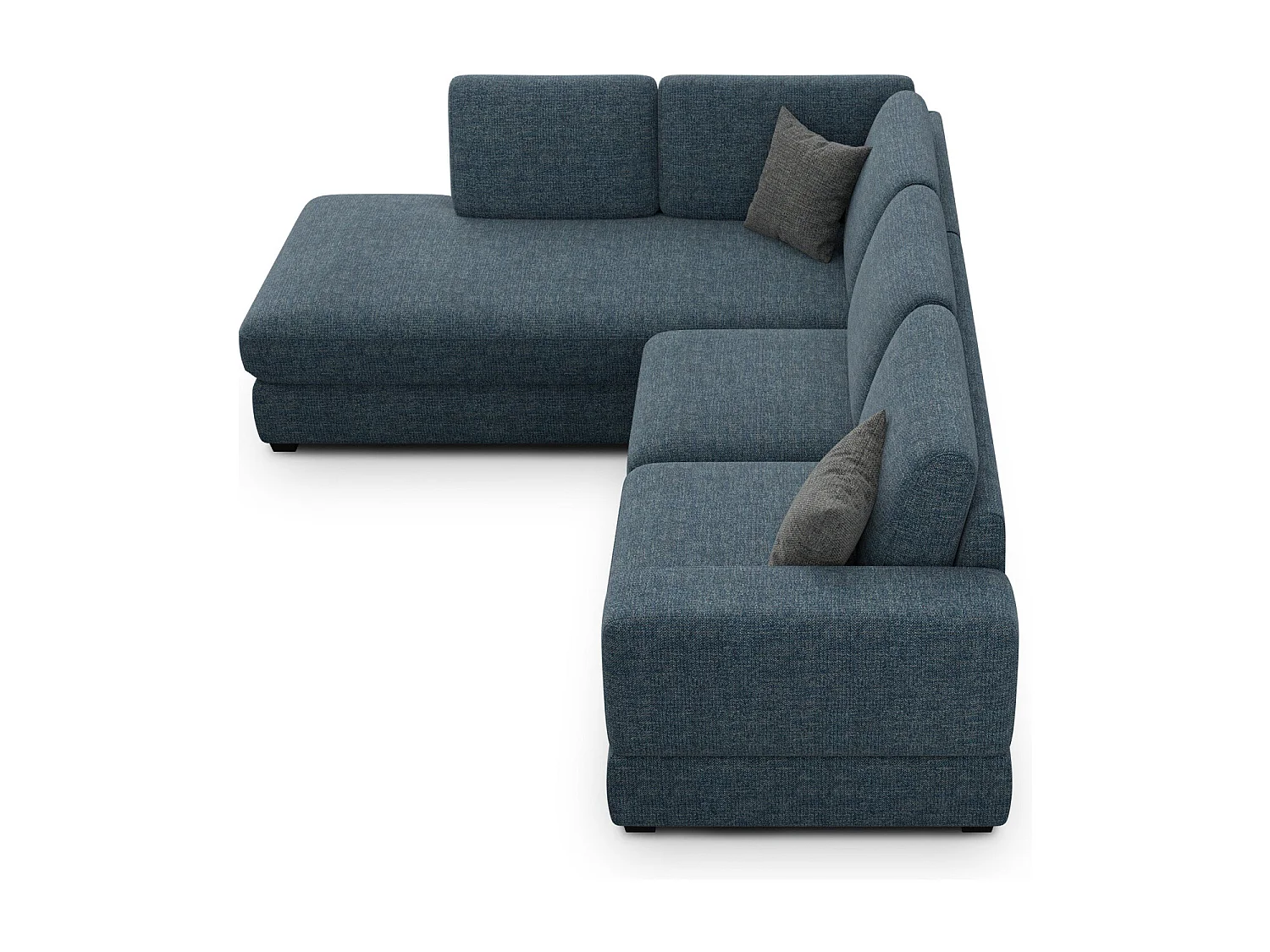 Canapé d'angle gauche 5 places OTTO, tissu bleu marine