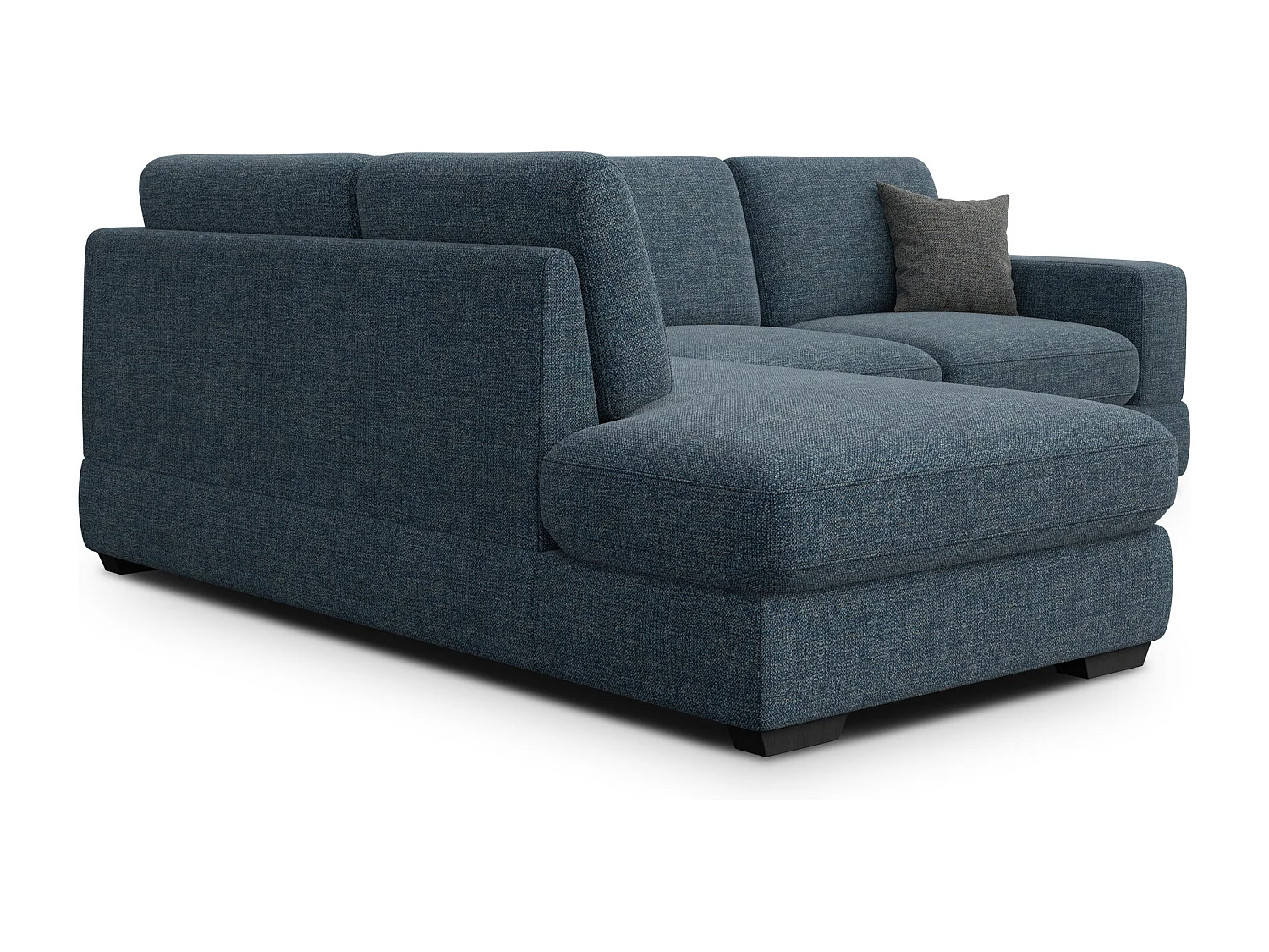 Canapé d'angle gauche 5 places OTTO, tissu bleu marine