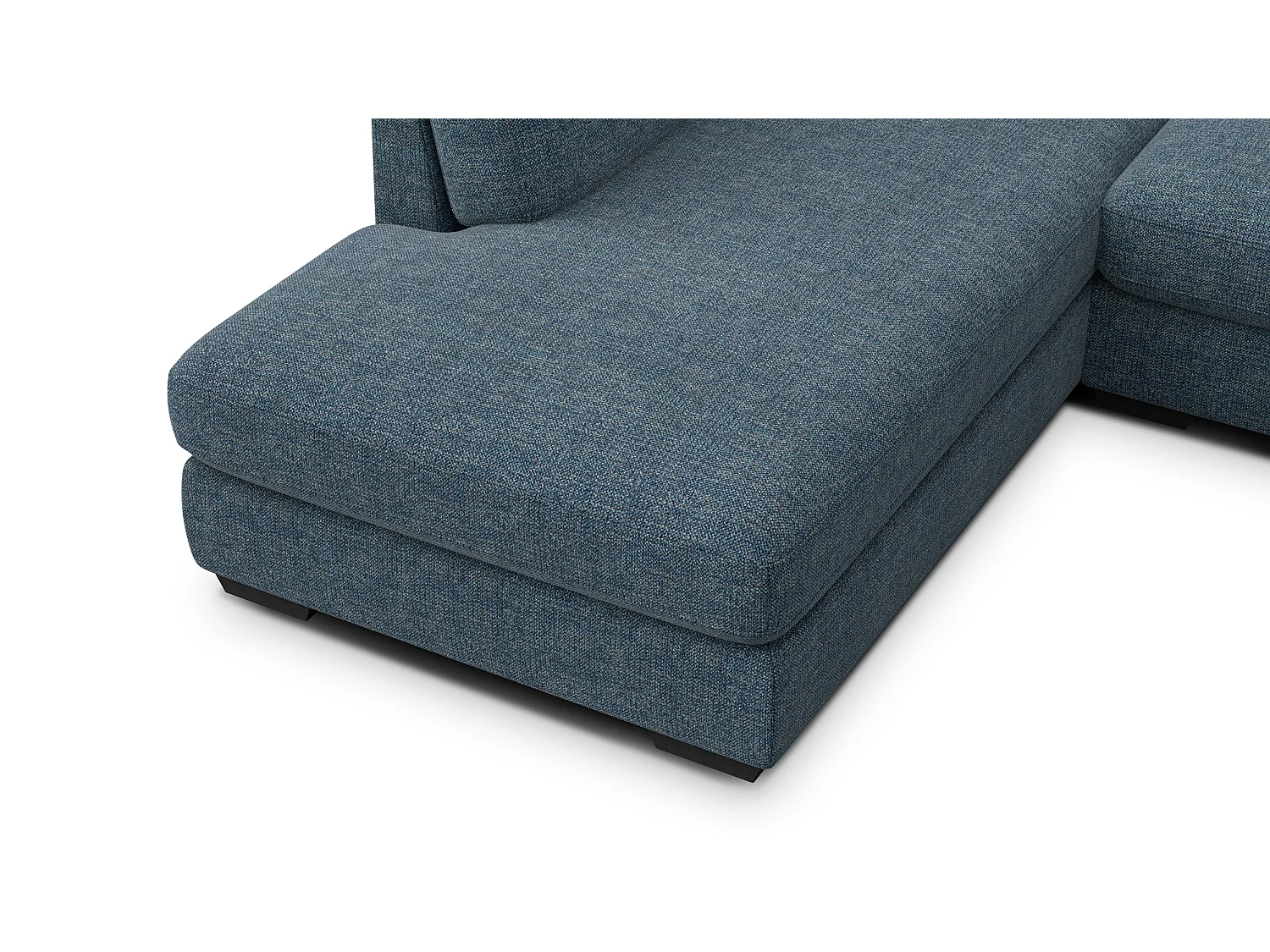 Canapé d'angle gauche 5 places OTTO, tissu bleu marine