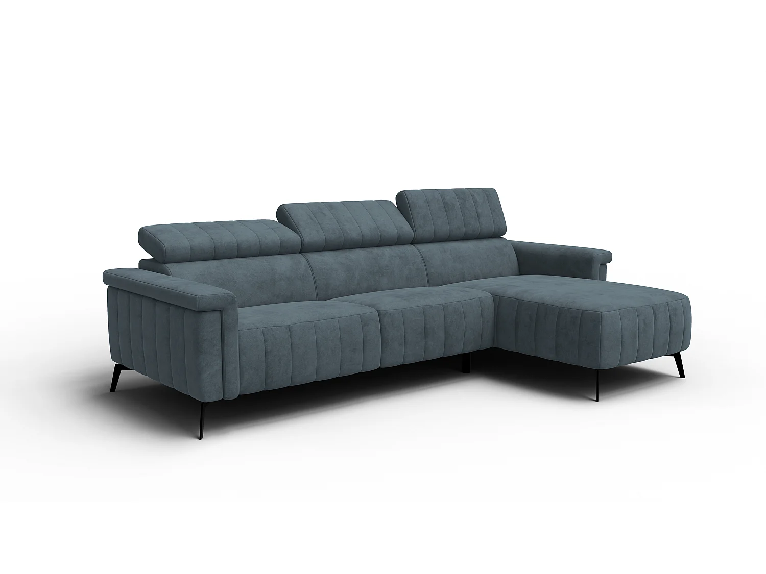 Ecksofa 4-Sitzer NORDEL, blaugrau