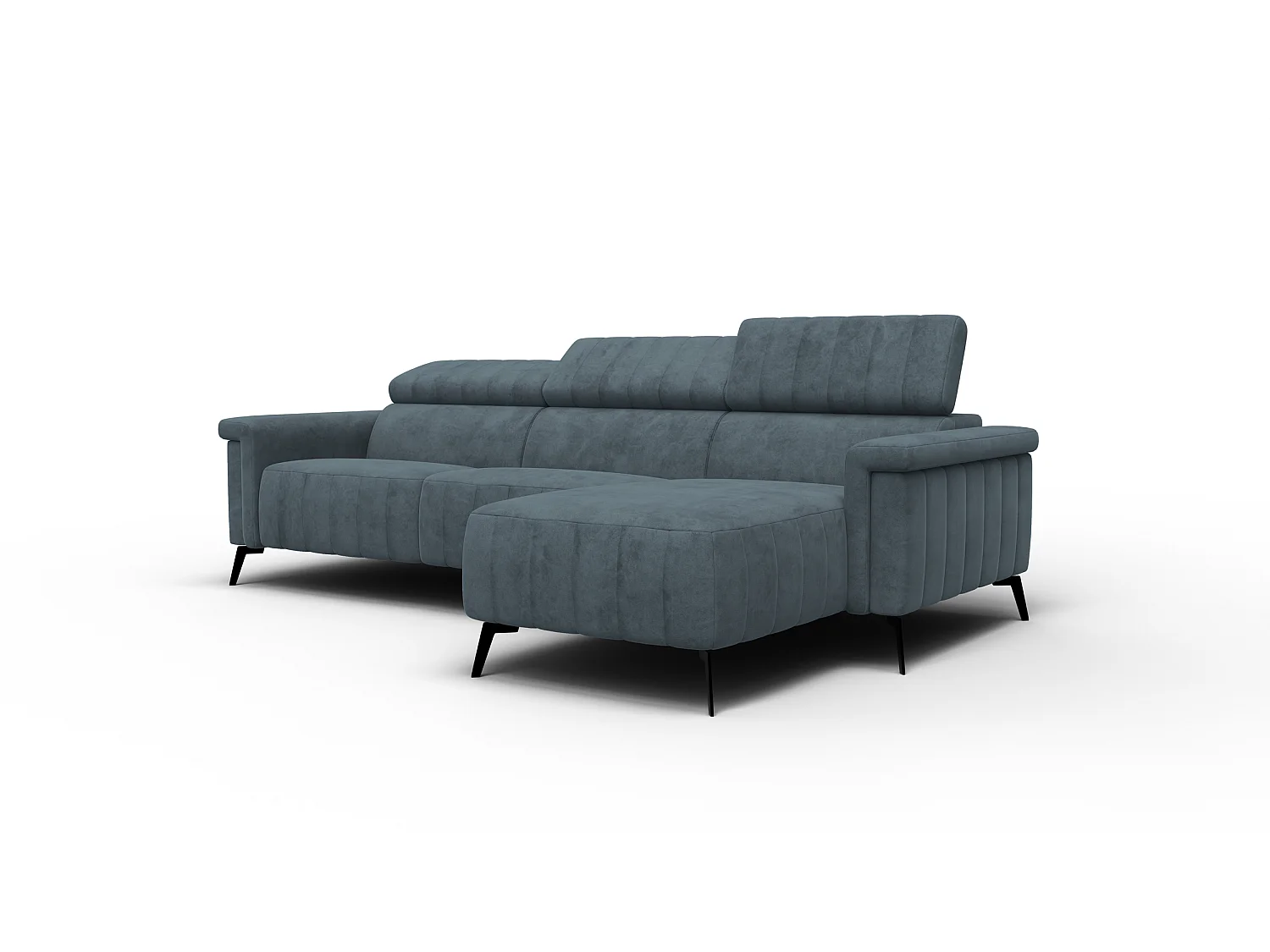 Ecksofa 4-Sitzer NORDEL, blaugrau