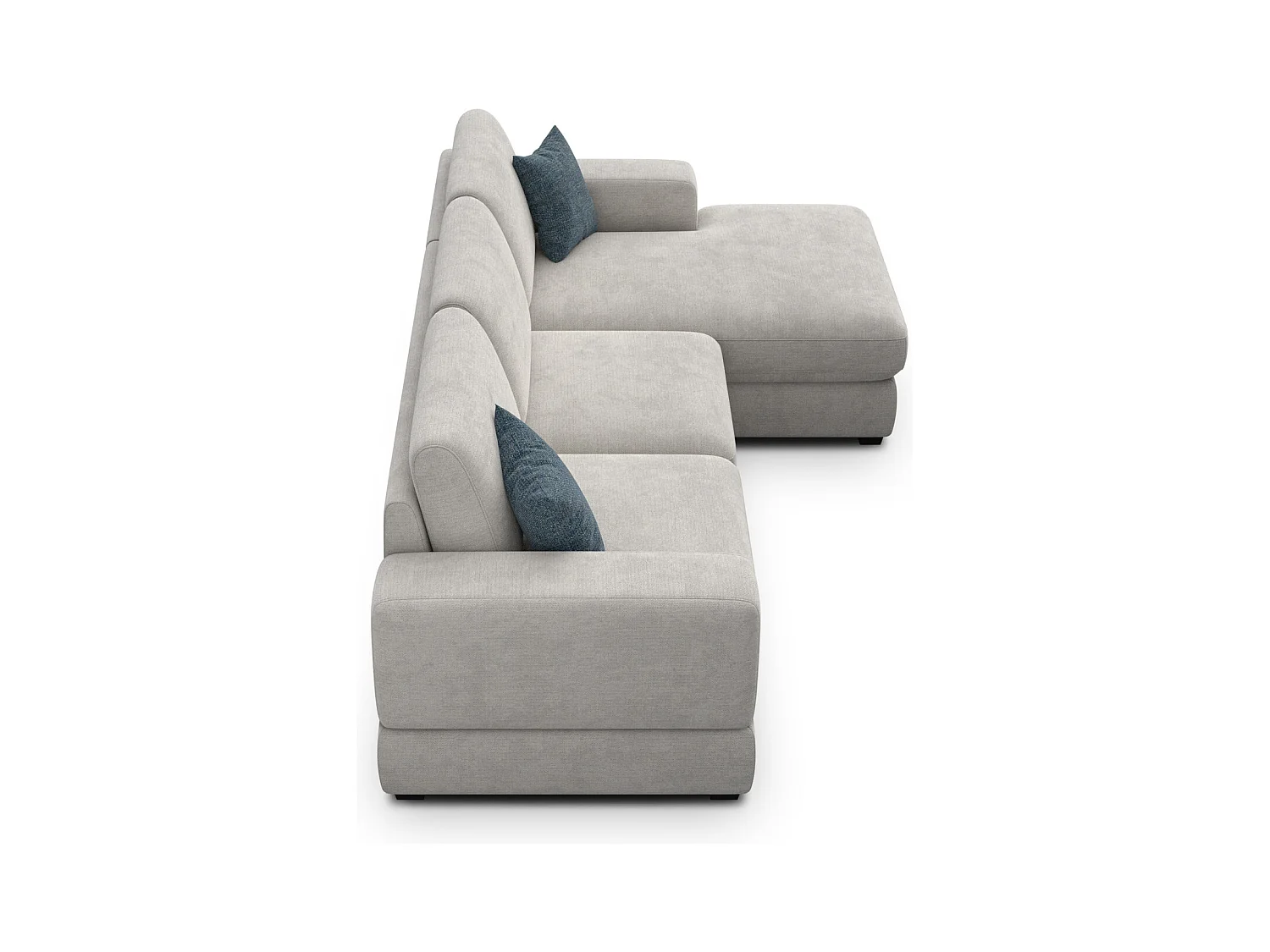 Canapé d'angle droit 4 places OTTO, tissu crème