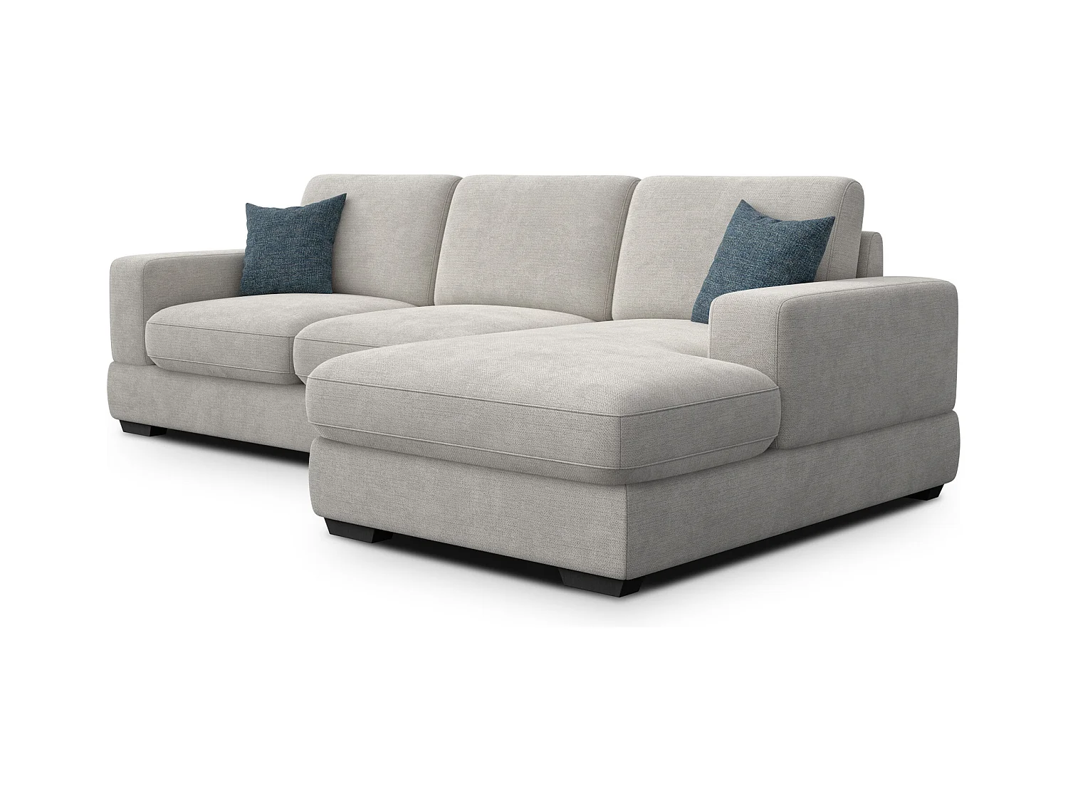 Canapé d'angle droit 4 places OTTO, tissu crème