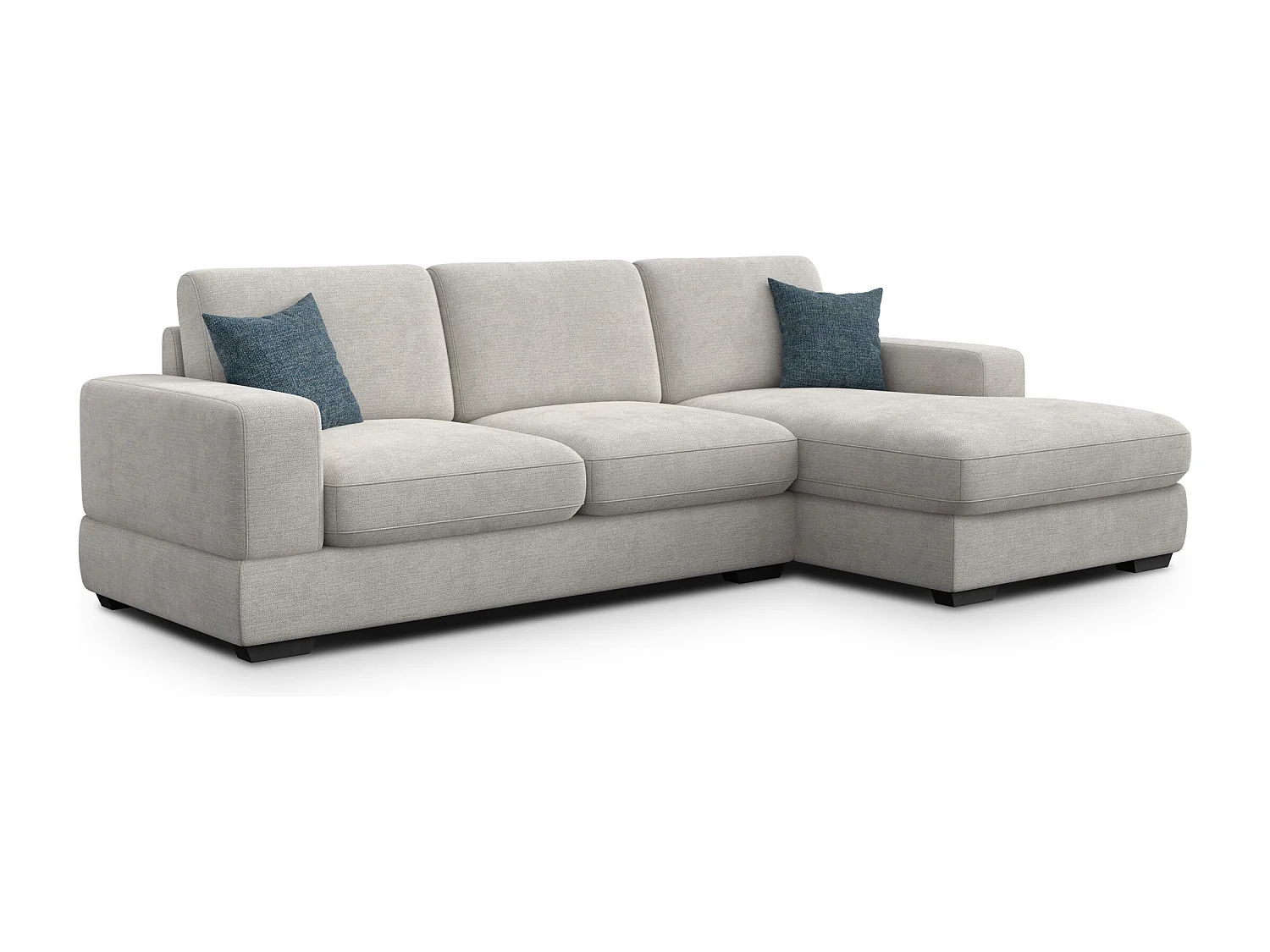 Canapé d'angle droit 4 places OTTO, tissu crème