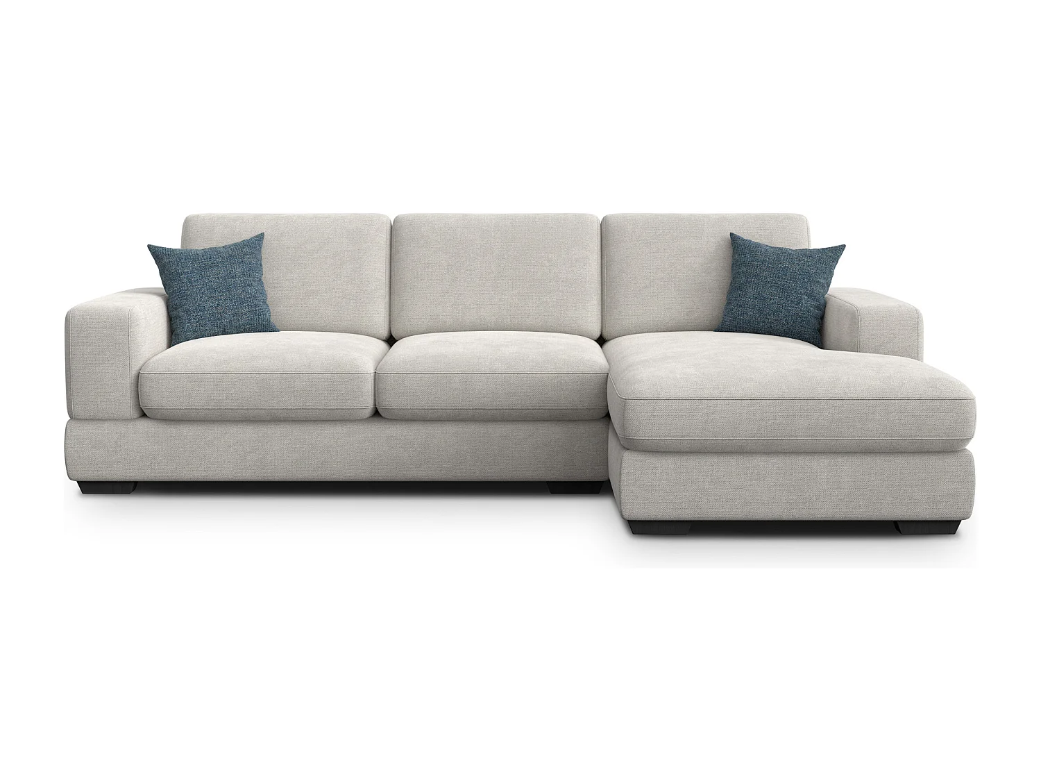 Canapé d'angle droit 4 places OTTO, tissu crème