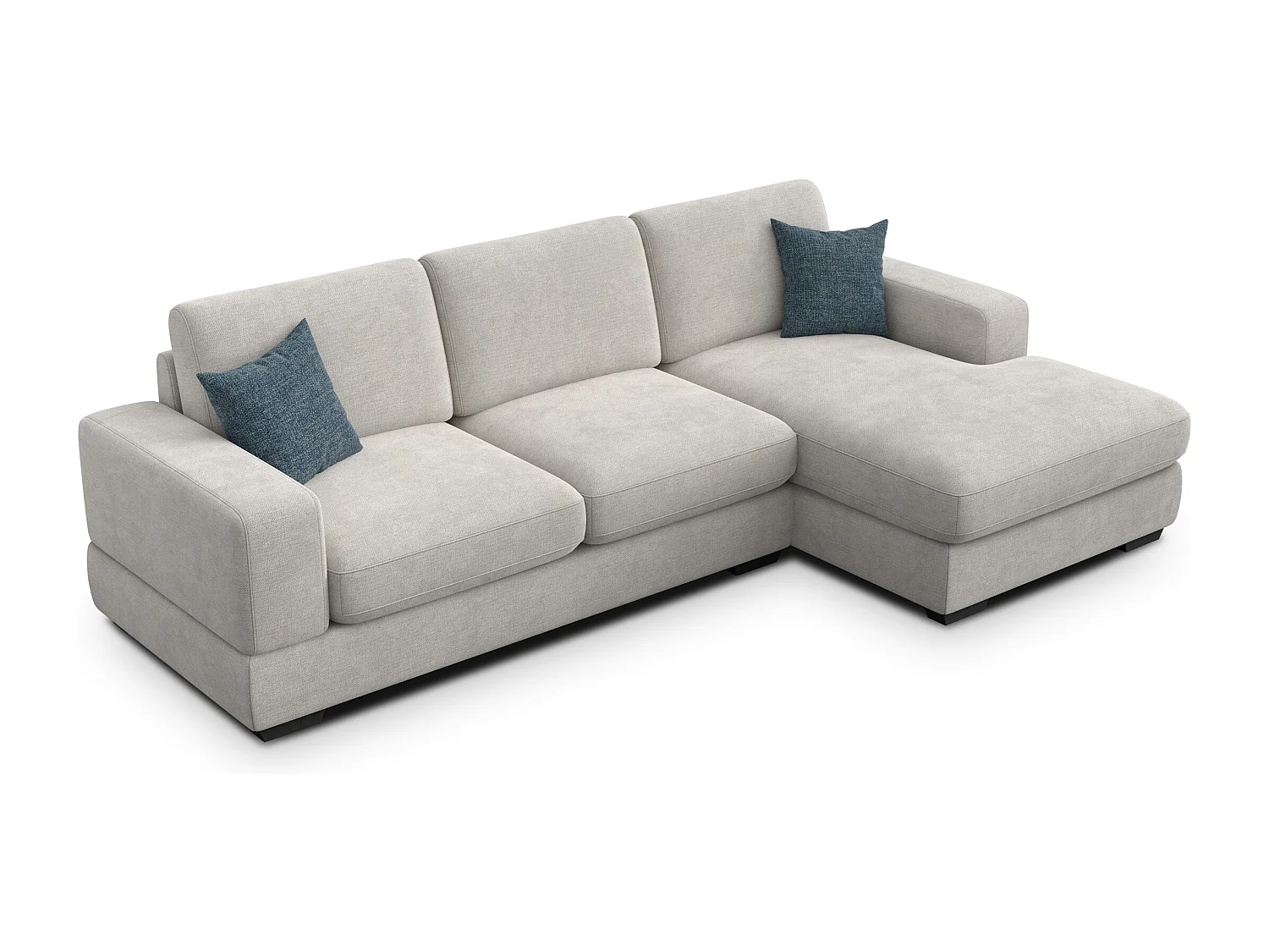 Canapé d'angle droit 4 places OTTO, tissu crème