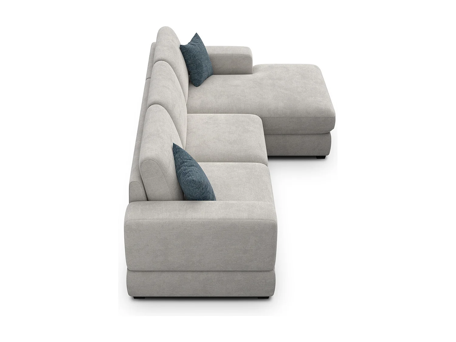 Canapé d'angle droit 4 places OTTO, tissu crème