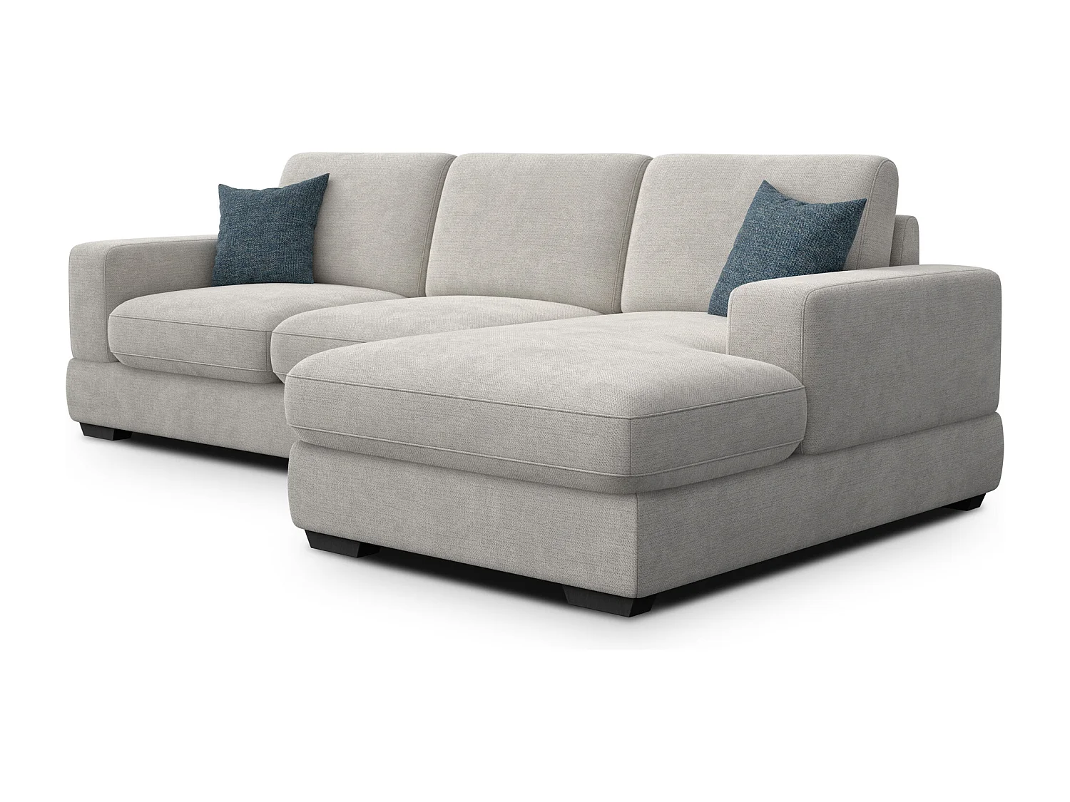 Canapé d'angle droit 4 places OTTO, tissu crème