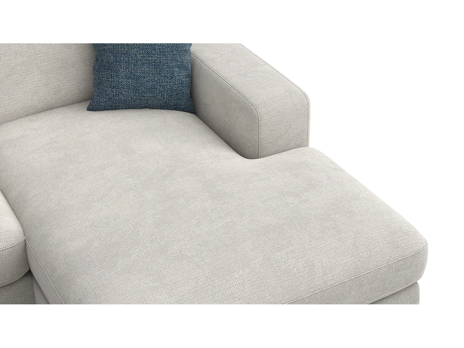 Canapé d'angle droit 4 places OTTO, tissu crème