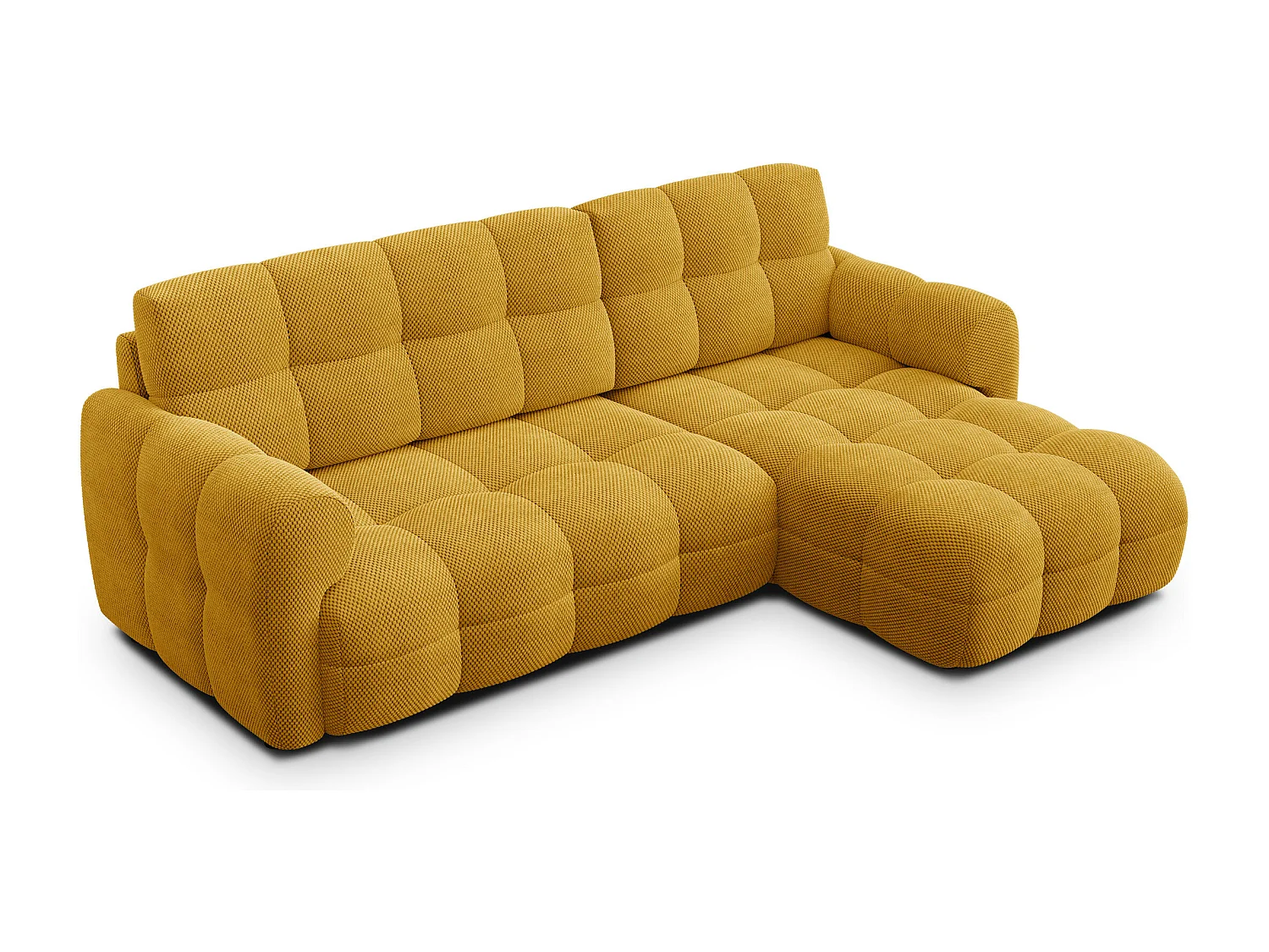 CANAPÉ D'ANGLE MELLOW 3 places, tissu jaune