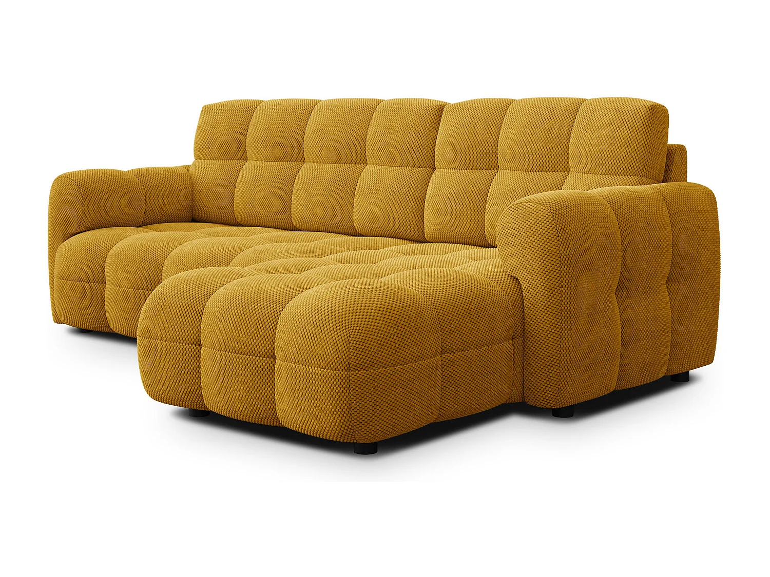 CANAPÉ D'ANGLE MELLOW 3 places, tissu jaune