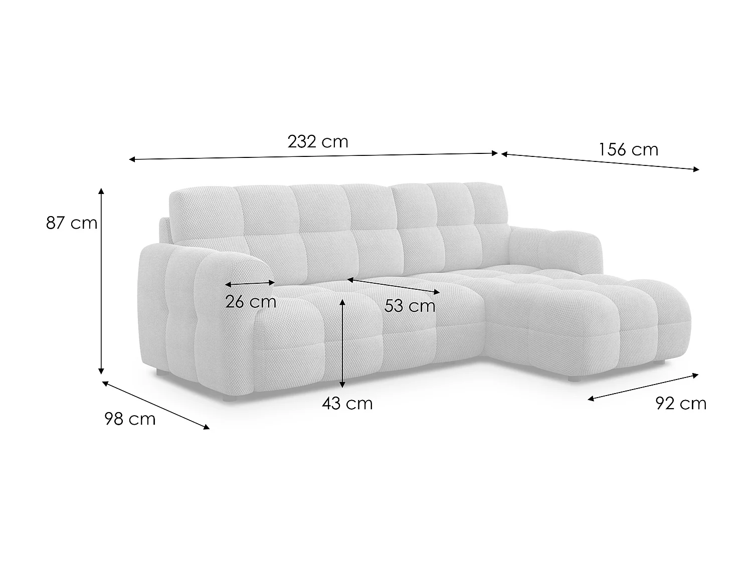 Ecksofa 3-Sitzer rechts MELLOW, safran