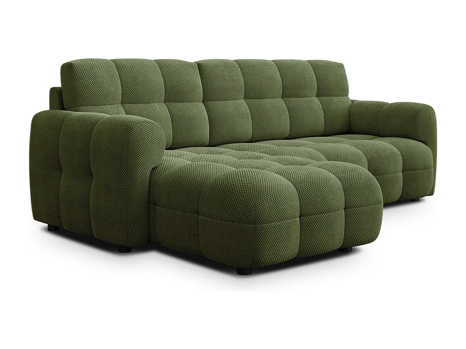 CANAPÉ D'ANGLE MELLOW 3 places, tissu vert