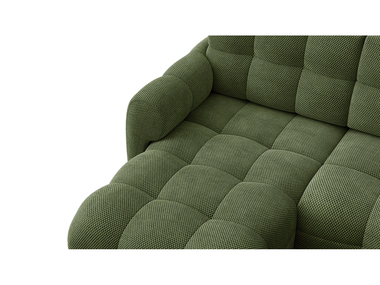 CANAPÉ D'ANGLE MELLOW 3 places, tissu vert