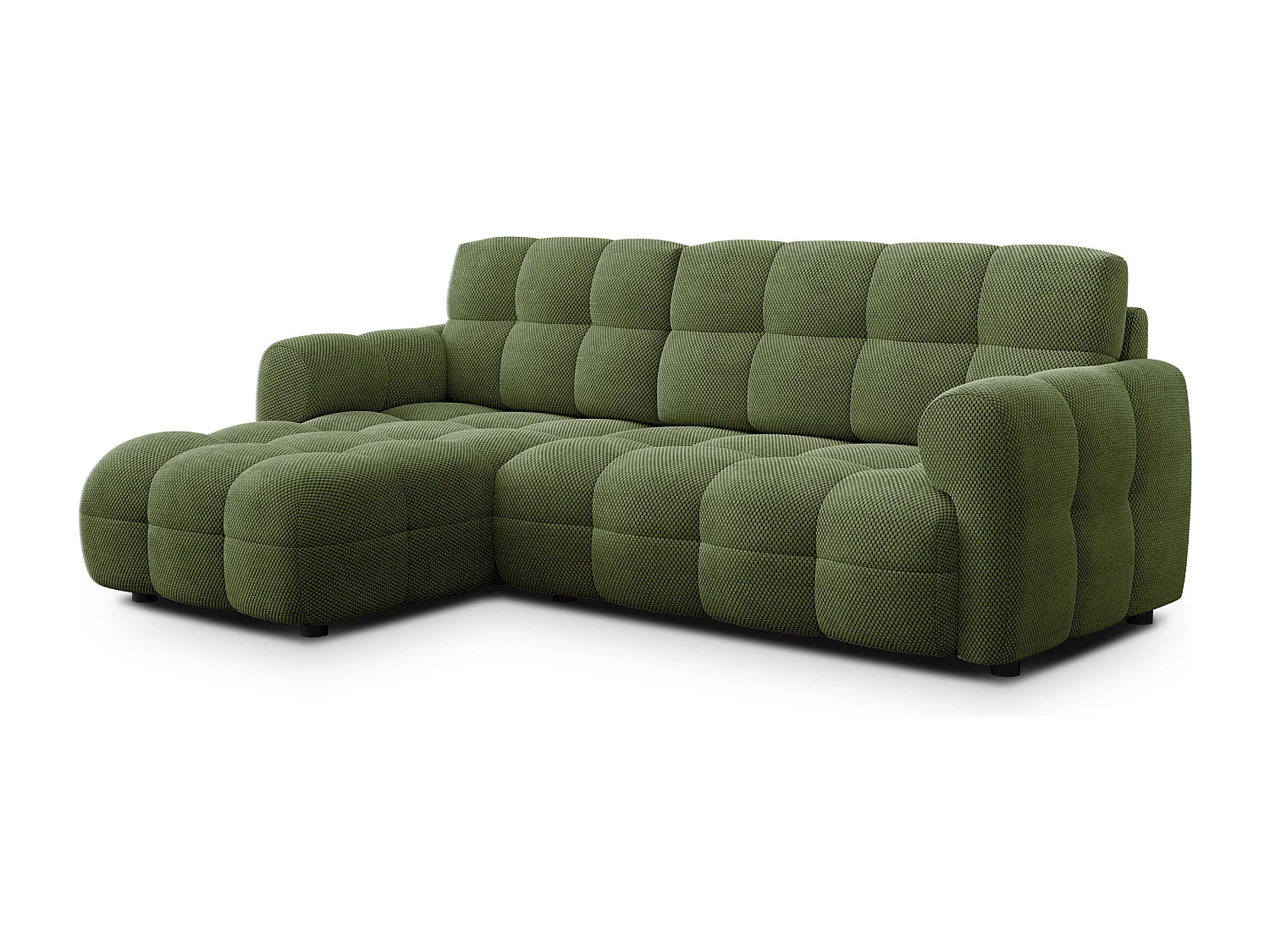 Ecksofa 3-Sitzer links MELLOW, olive