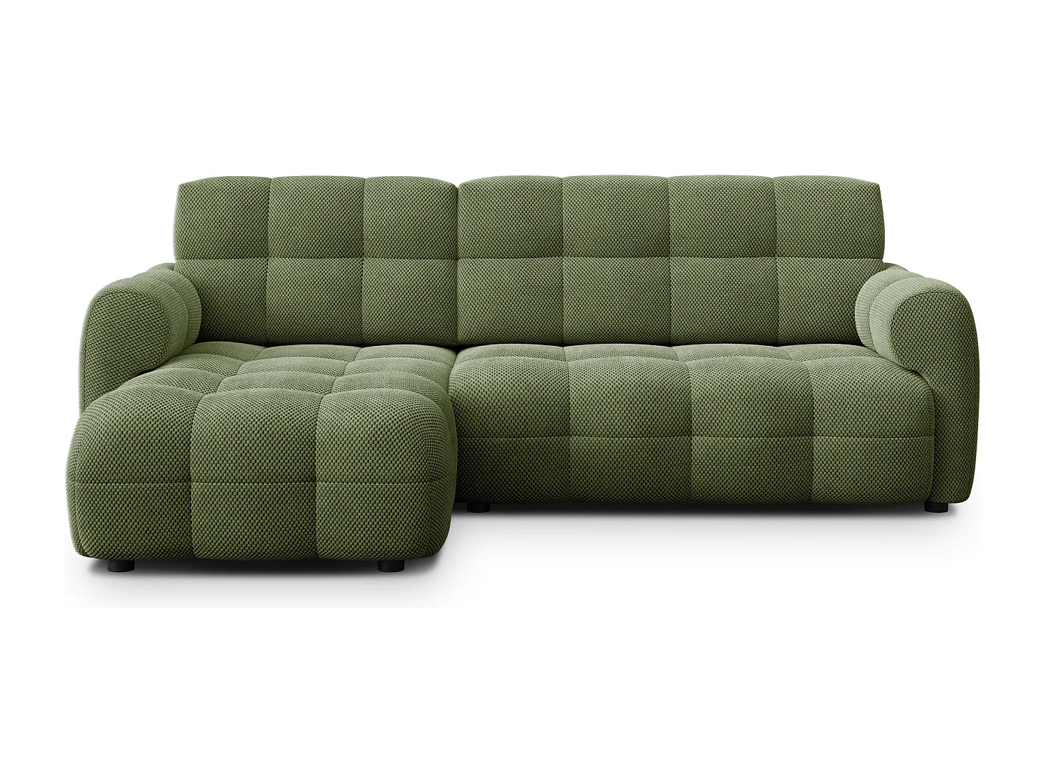 Ecksofa 3-Sitzer links MELLOW, olive
