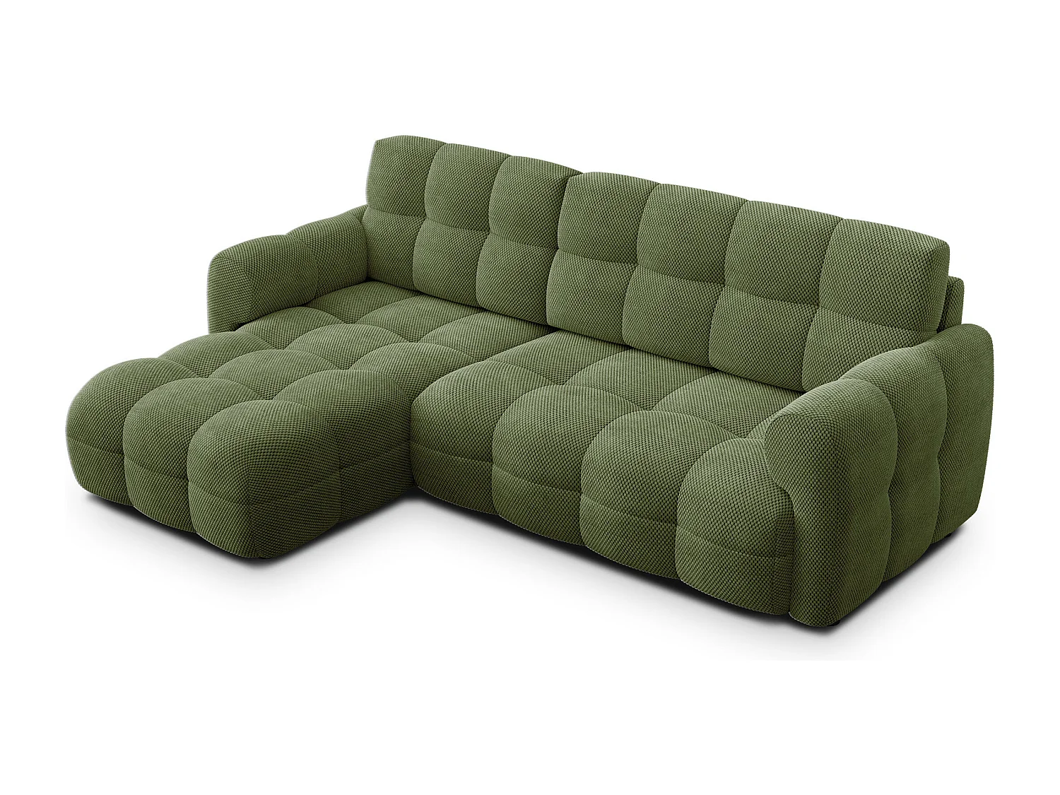 Ecksofa 3-Sitzer links MELLOW, olive