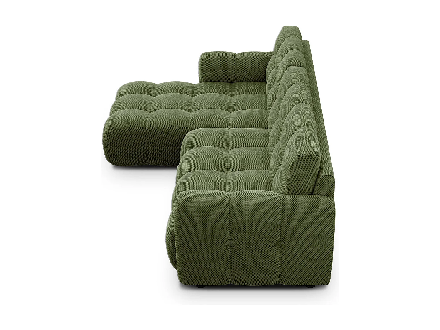 Ecksofa 3-Sitzer links MELLOW, olive