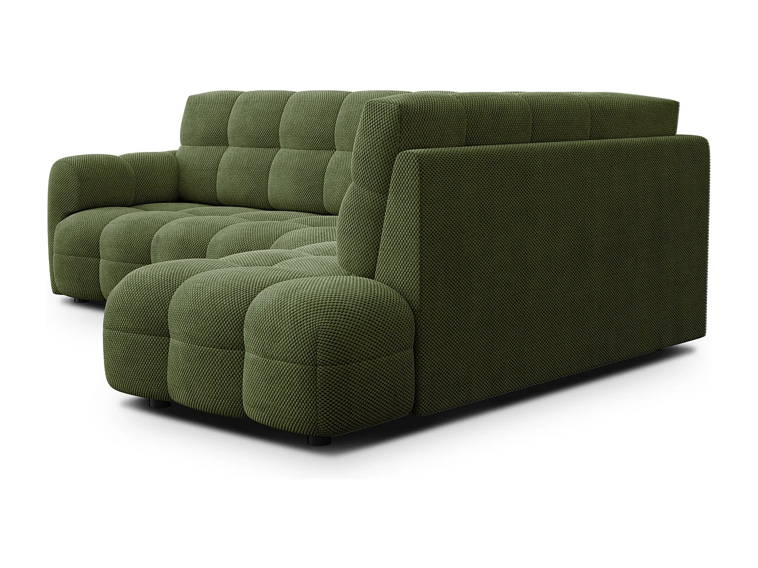 CANAPÉ D'ANGLE MELLOW 5 places, tissu vert