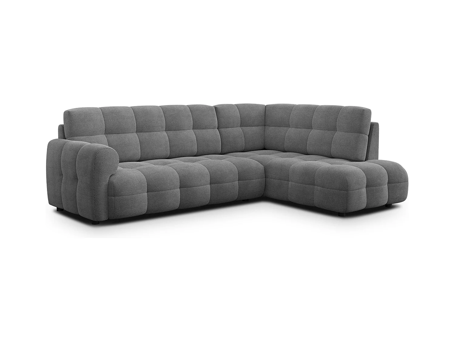 CANAPÉ D'ANGLE MELLOW 5 places, tissu gris