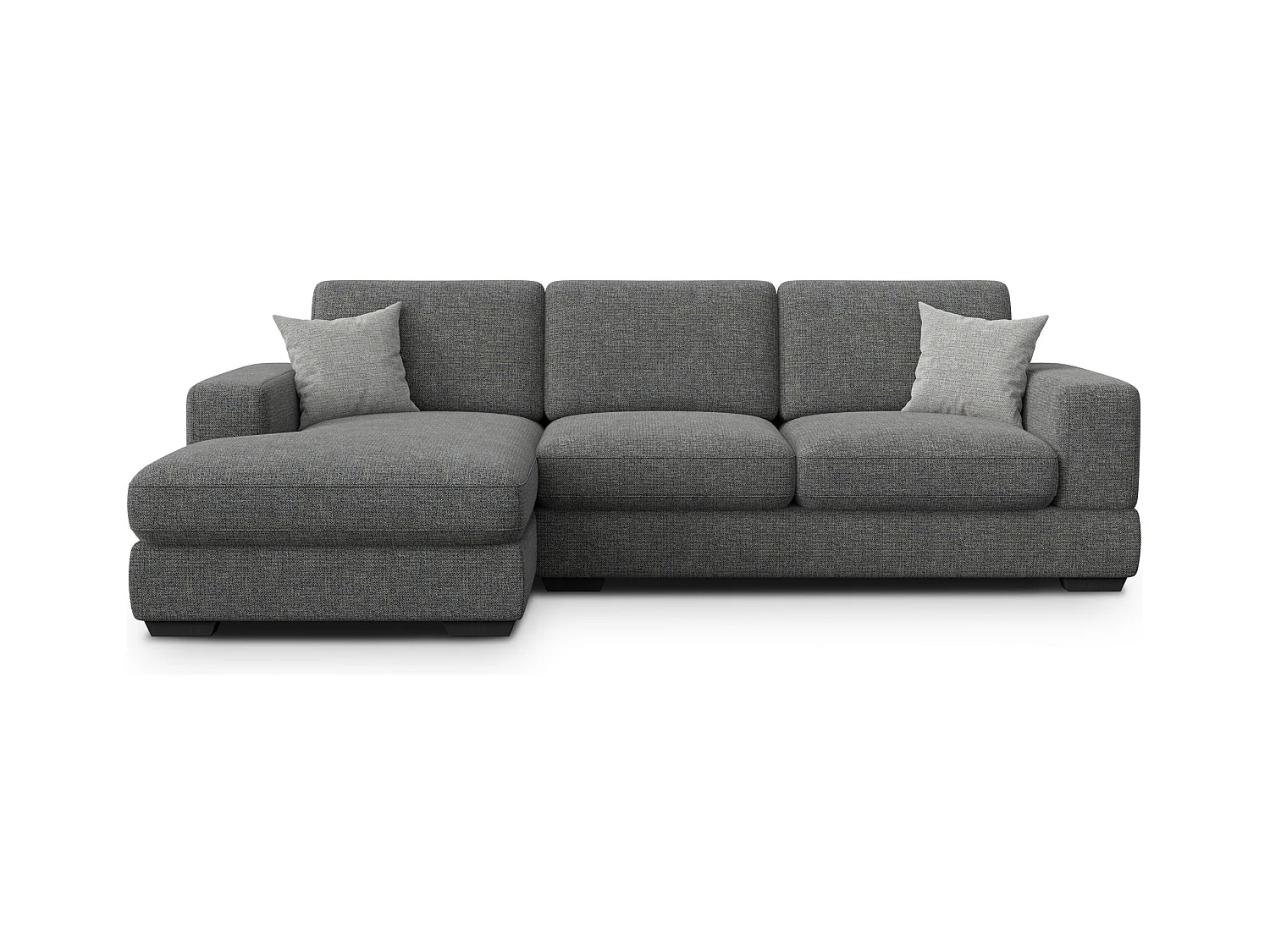 Canapé d'angle gauche 4 places OTTO, tissu anthracite