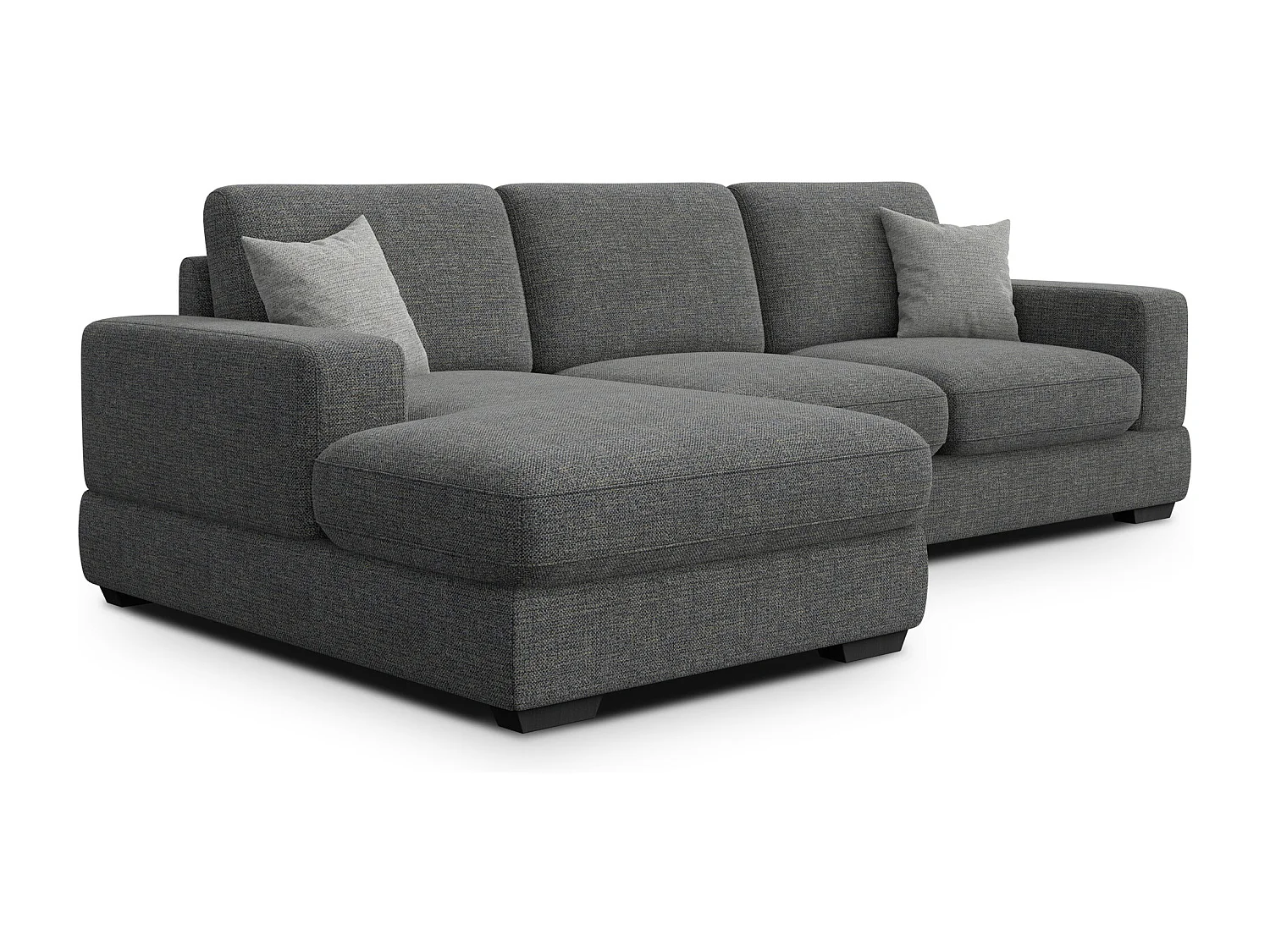 Canapé d'angle gauche 4 places OTTO, tissu anthracite