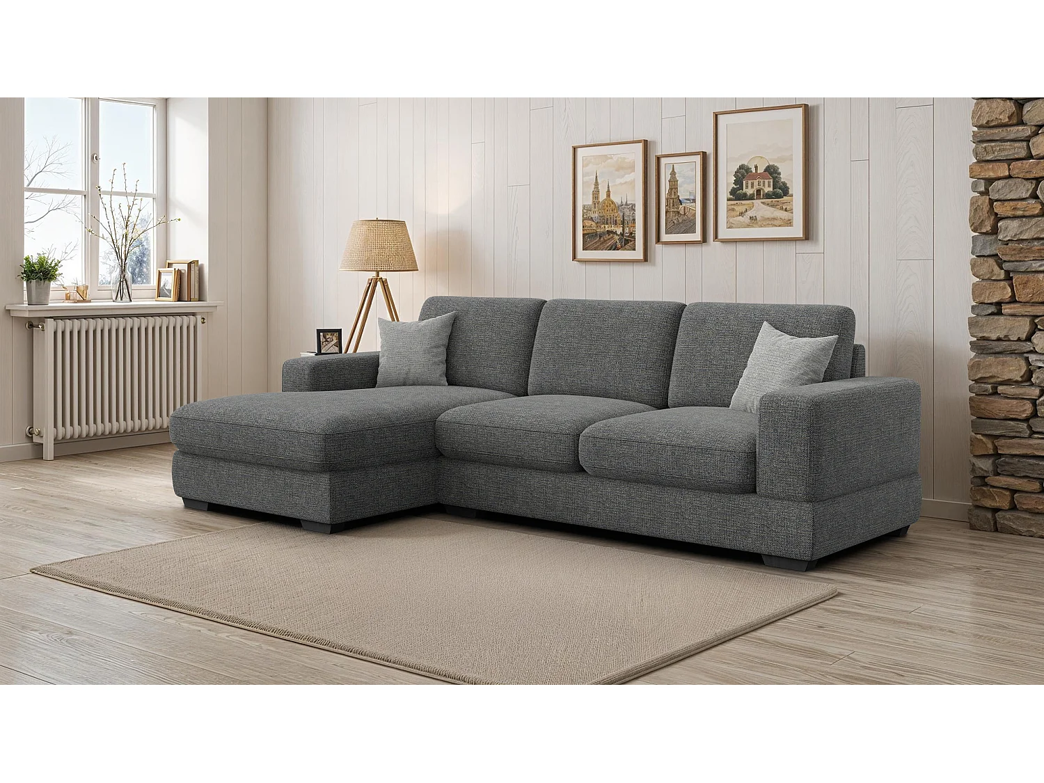 Ecksofa 4-Sitzer links OTTO, anthracit