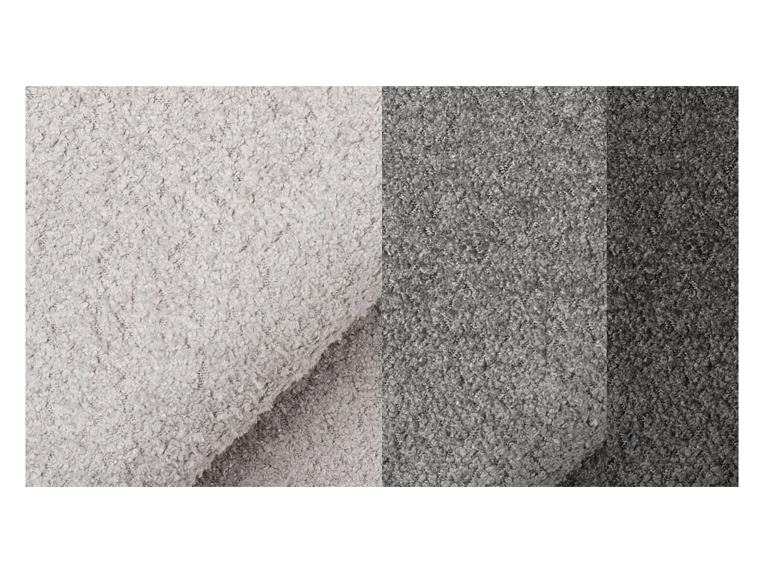 Canapé d'angle 5 places CALME, tissu gris clair et gris foncé