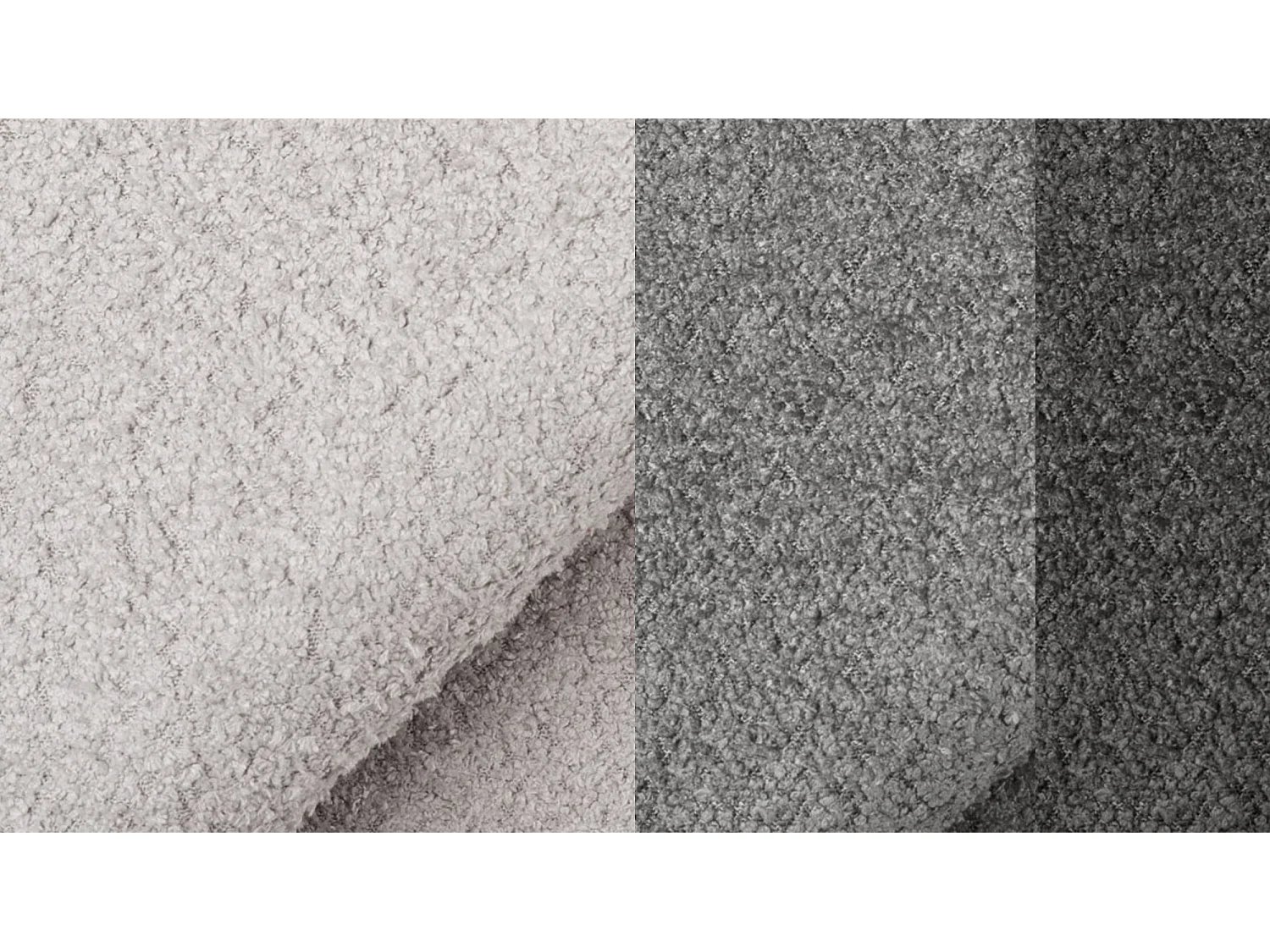 Canapé d'angle 5 places CALME, tissu gris clair et gris foncé