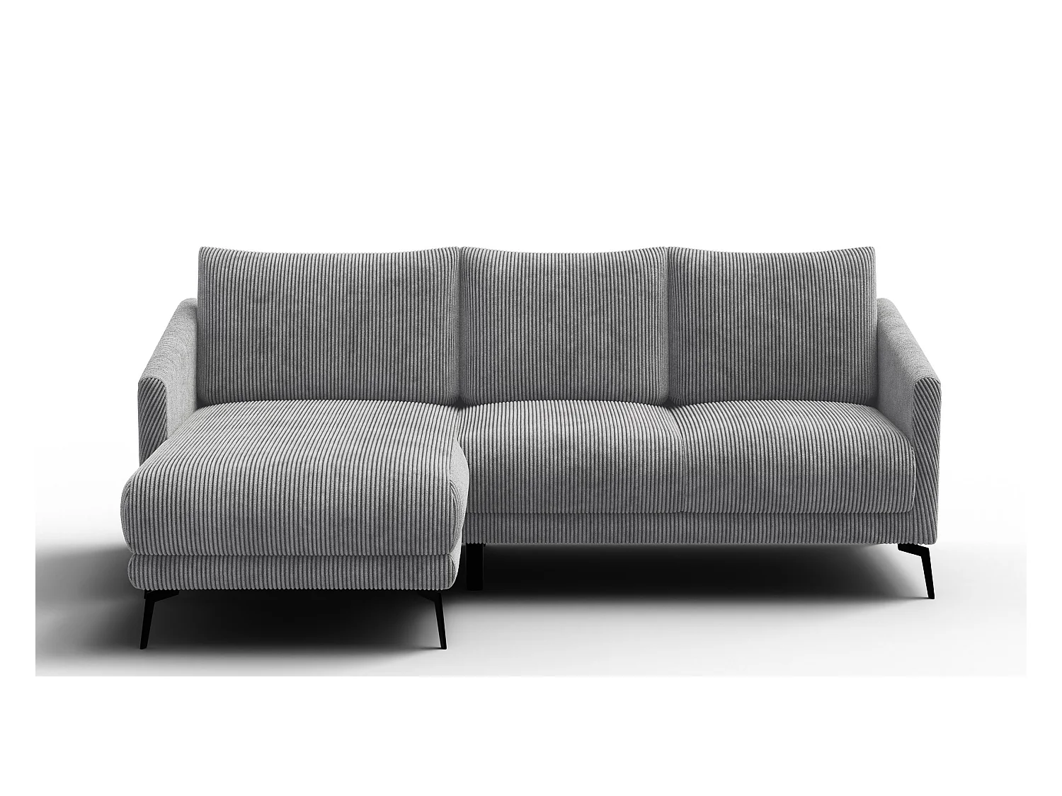 Canapé d'angle gauche 3 places VILT, tissu gris clair