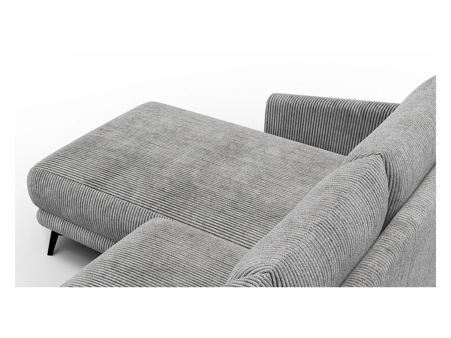 Canapé d'angle gauche 3 places VILT, tissu gris clair