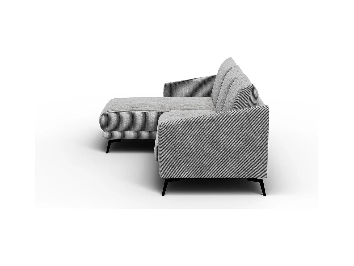 Canapé d'angle gauche 3 places VILT, tissu gris clair