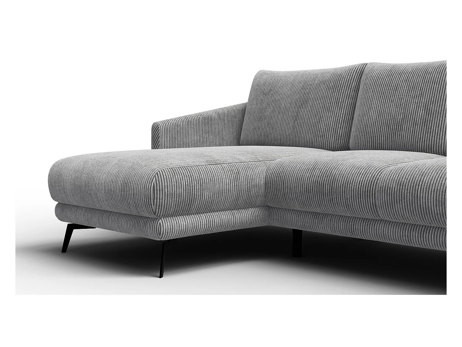 Canapé d'angle gauche 3 places VILT, tissu gris clair
