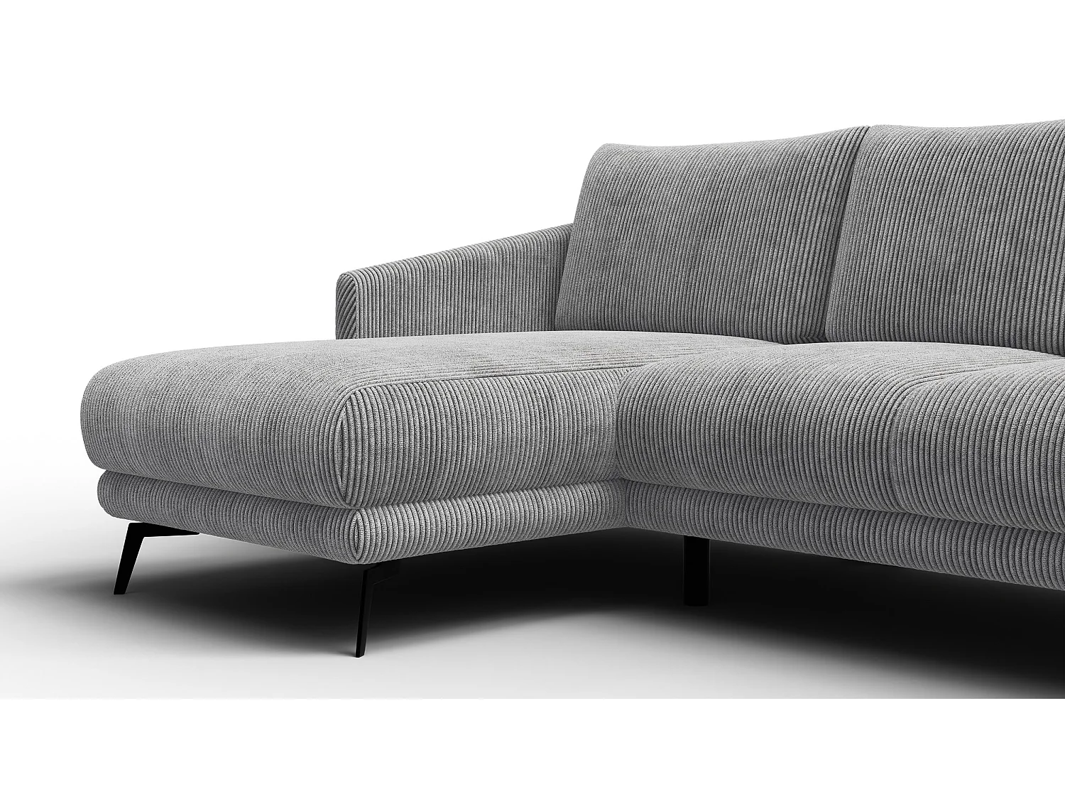 Canapé d'angle gauche 3 places VILT, tissu gris clair