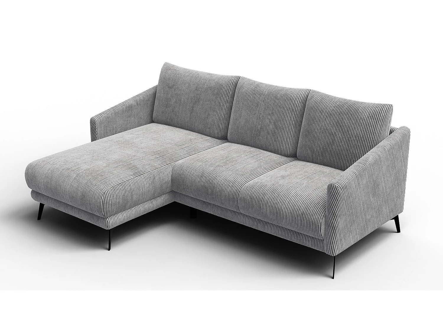 Canapé d'angle gauche 3 places VILT, tissu gris clair