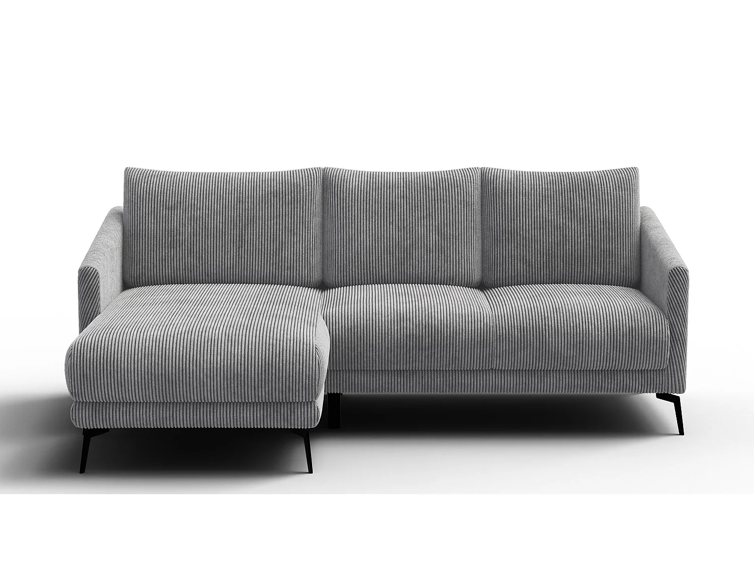 Canapé d'angle gauche 3 places VILT, tissu gris clair