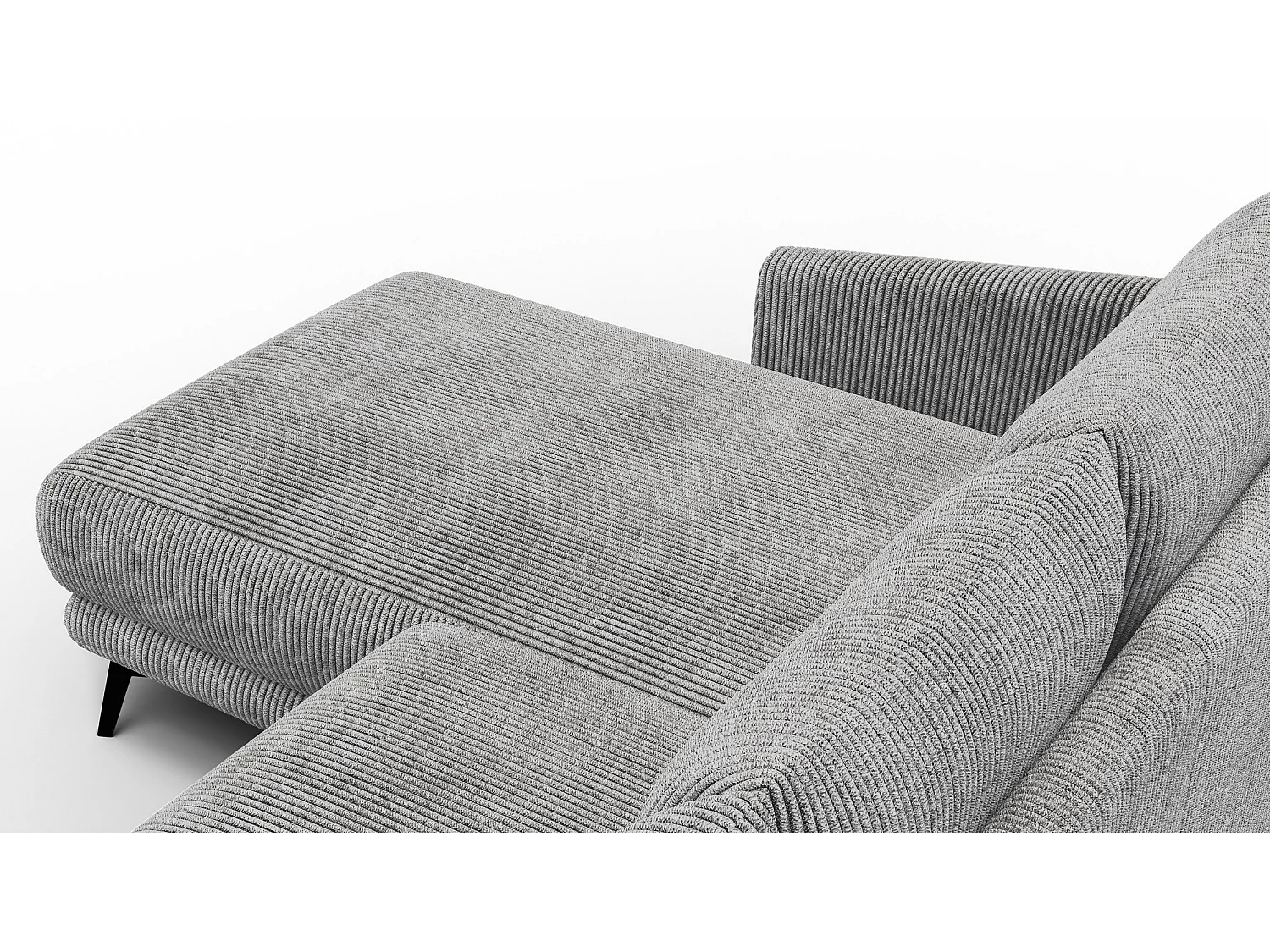 Canapé d'angle gauche 3 places VILT, tissu gris clair